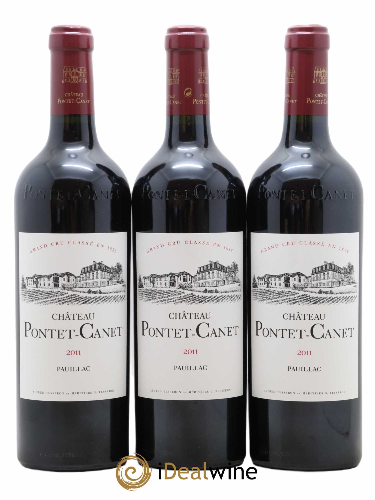 Château Pontet Canet 5ème Grand Cru Classé 2011 - Lot de 3 bouteilles - 0