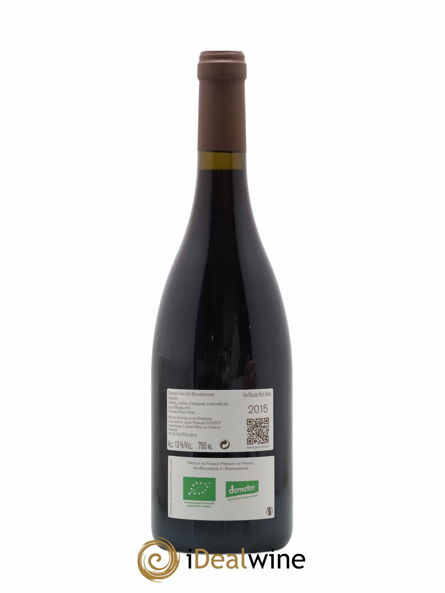 Irancy Les Mazelots Goisot 2015 - Lot de 1 bouteille - 1