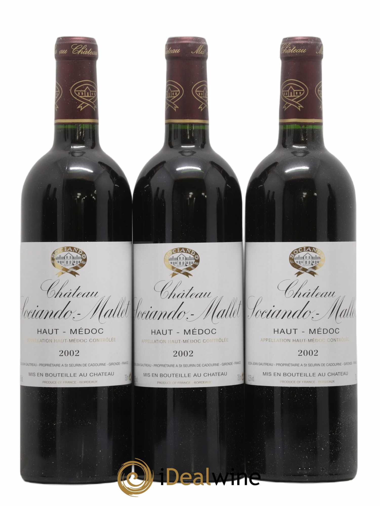 Château Sociando Mallet 2002 - Lot of 12 bottles - 3