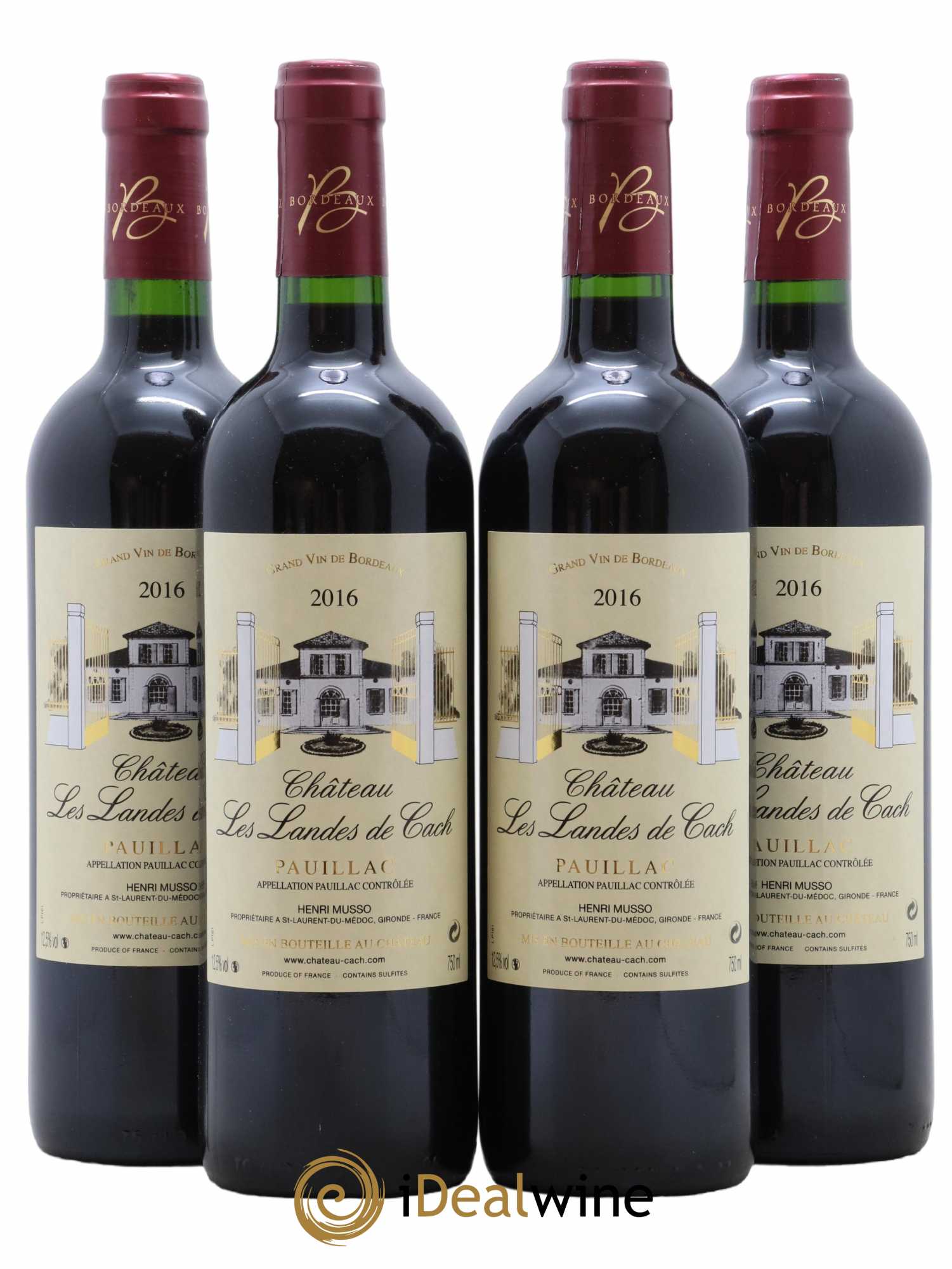 Pauillac Château Les Landes De Cach 2016 - Posten von 4 Flaschen - 0