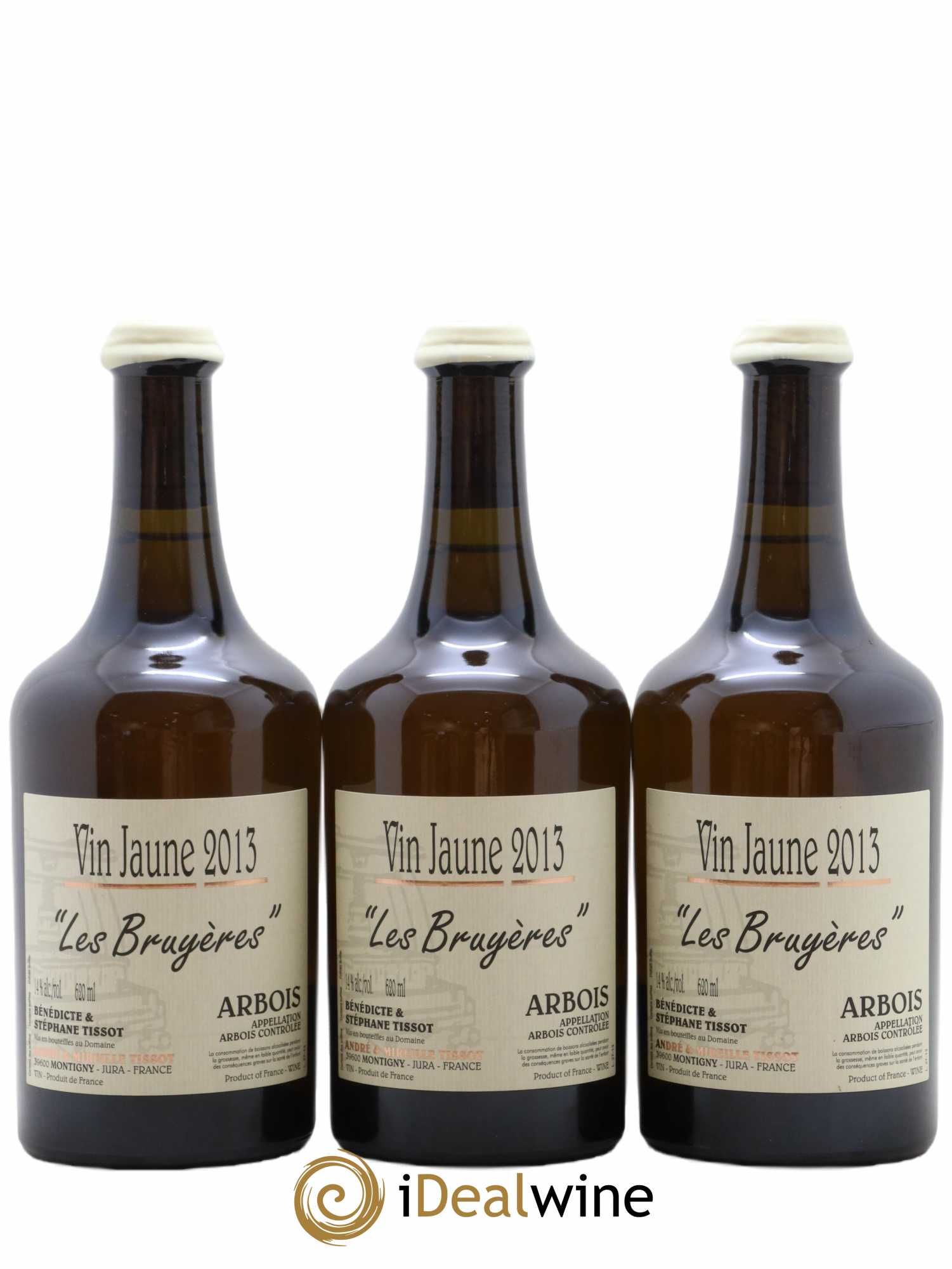 Arbois Vin Jaune Les Bruyères Bénédicte et Stéphane Tissot 2013 - Lot de 3 bouteilles - 0