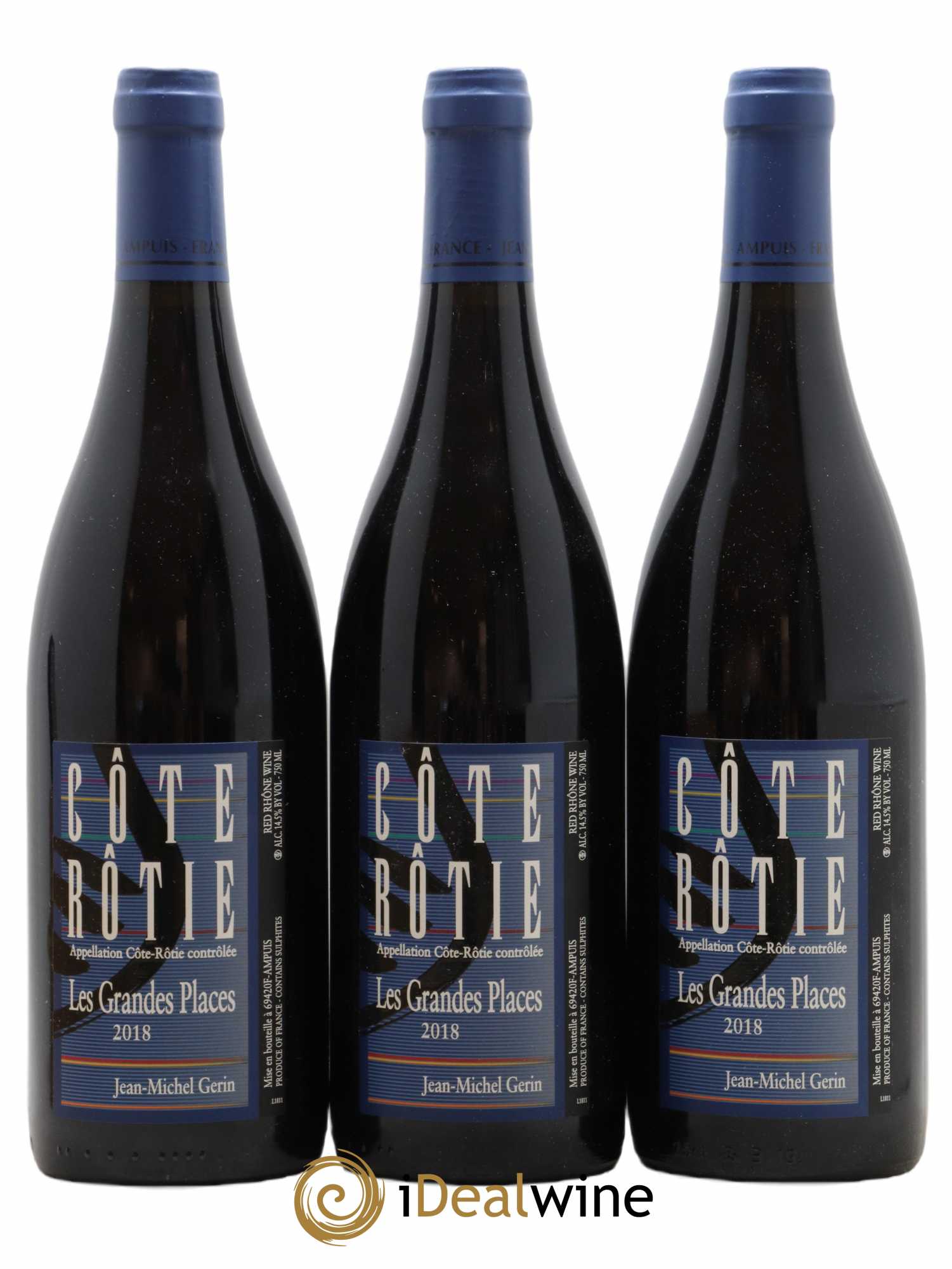 Côte-Rôtie Les Grandes Places Jean-Michel Gerin 2018 - Lot de 3 bouteilles - 0
