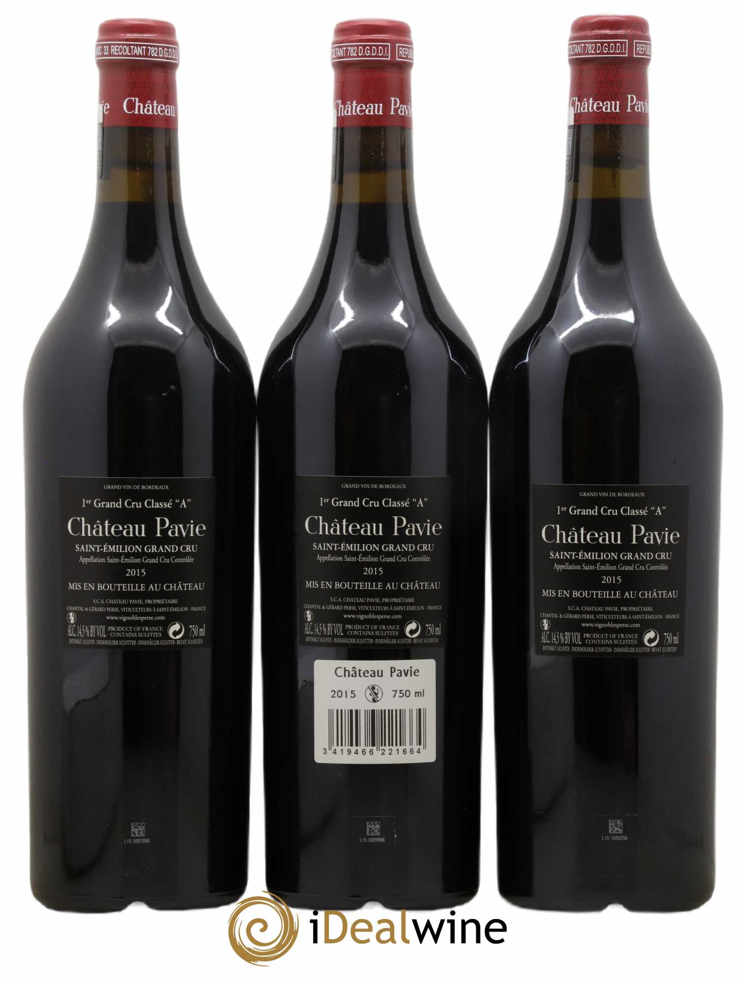 Château Pavie 1er Grand Cru Classé A 2015 - Lot de 3 bouteilles - 1
