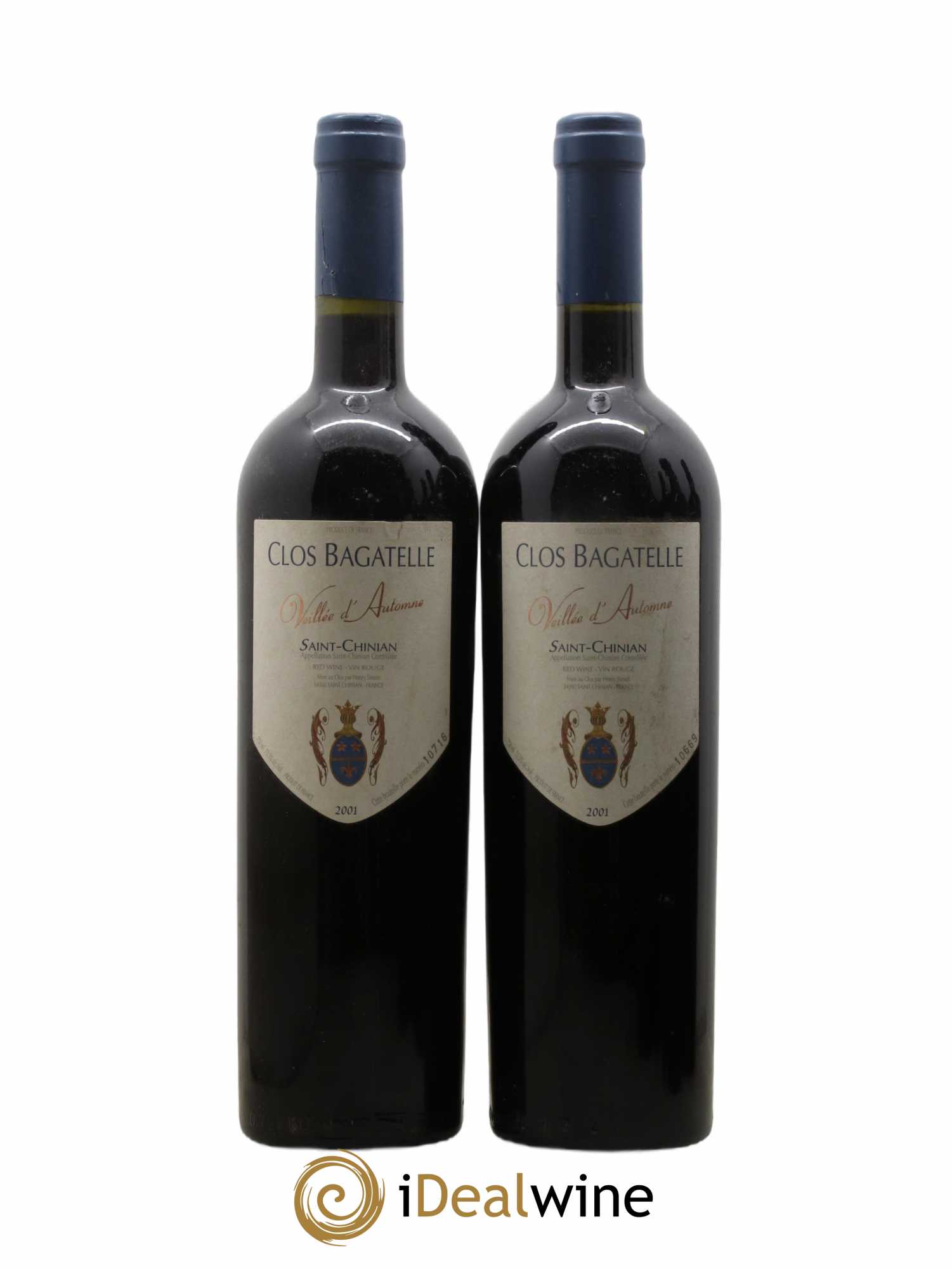 Saint-Chinian Veillee D'Automne Clos Bagatelles 2001 - Lot de 2 bouteilles - 0
