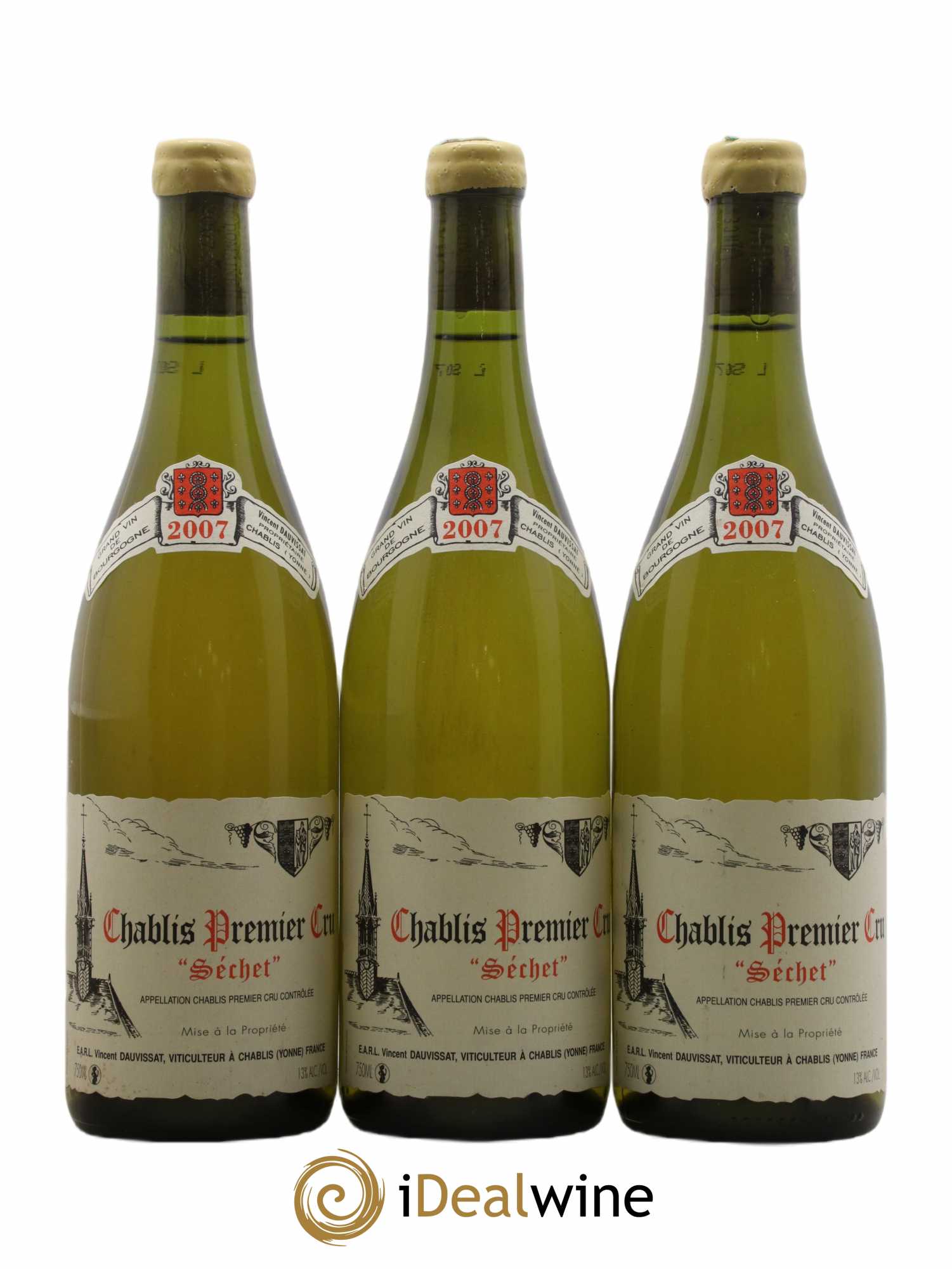 Chablis 1er Cru Séchet Vincent Dauvissat (Domaine) 2007 - Lot de 3 bouteilles - 0