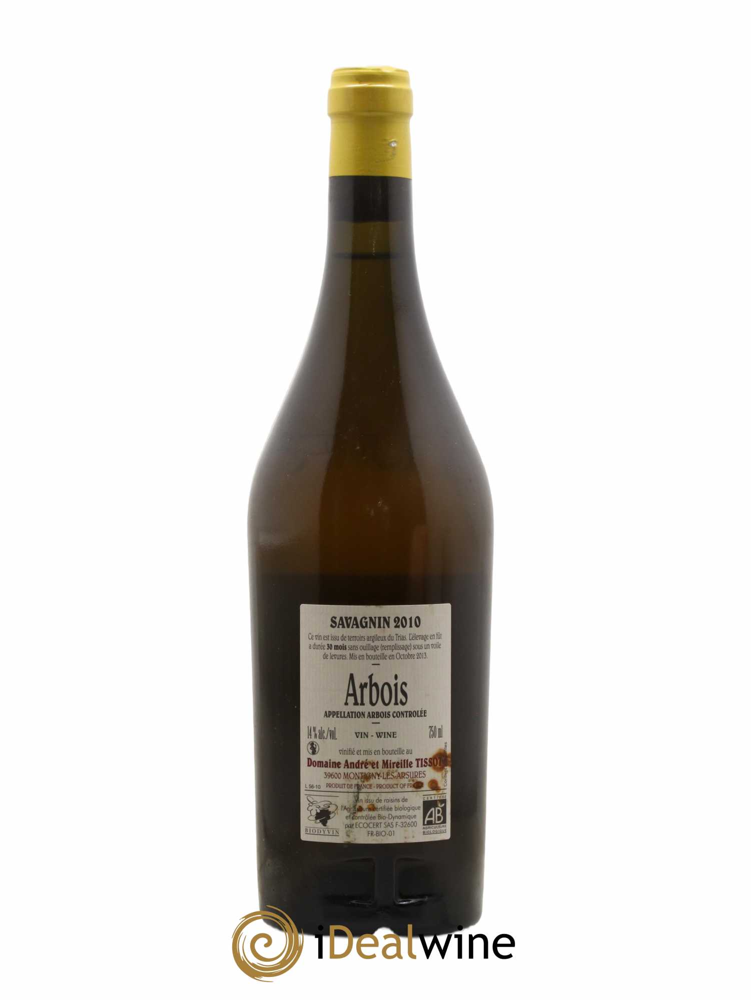 Arbois Savagnin Bénédicte et Stéphane Tissot 2010 - Lot de 1 bouteille - 1