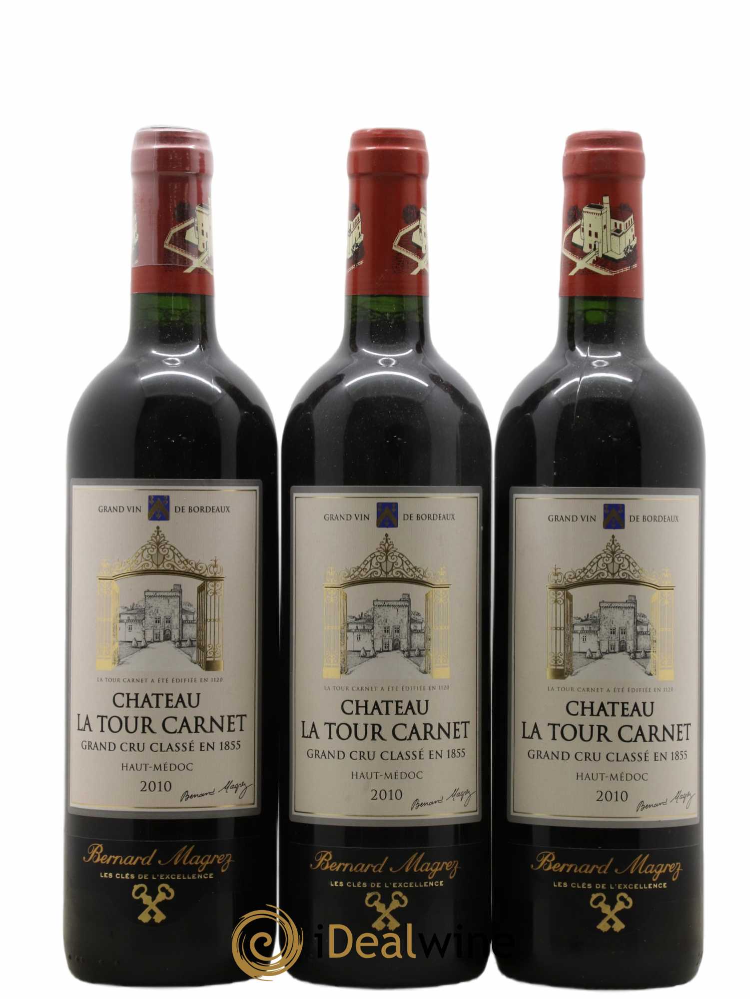 Château la Tour Carnet 4ème Grand Cru Classé 2010 - Lot de 3 bouteilles - 0