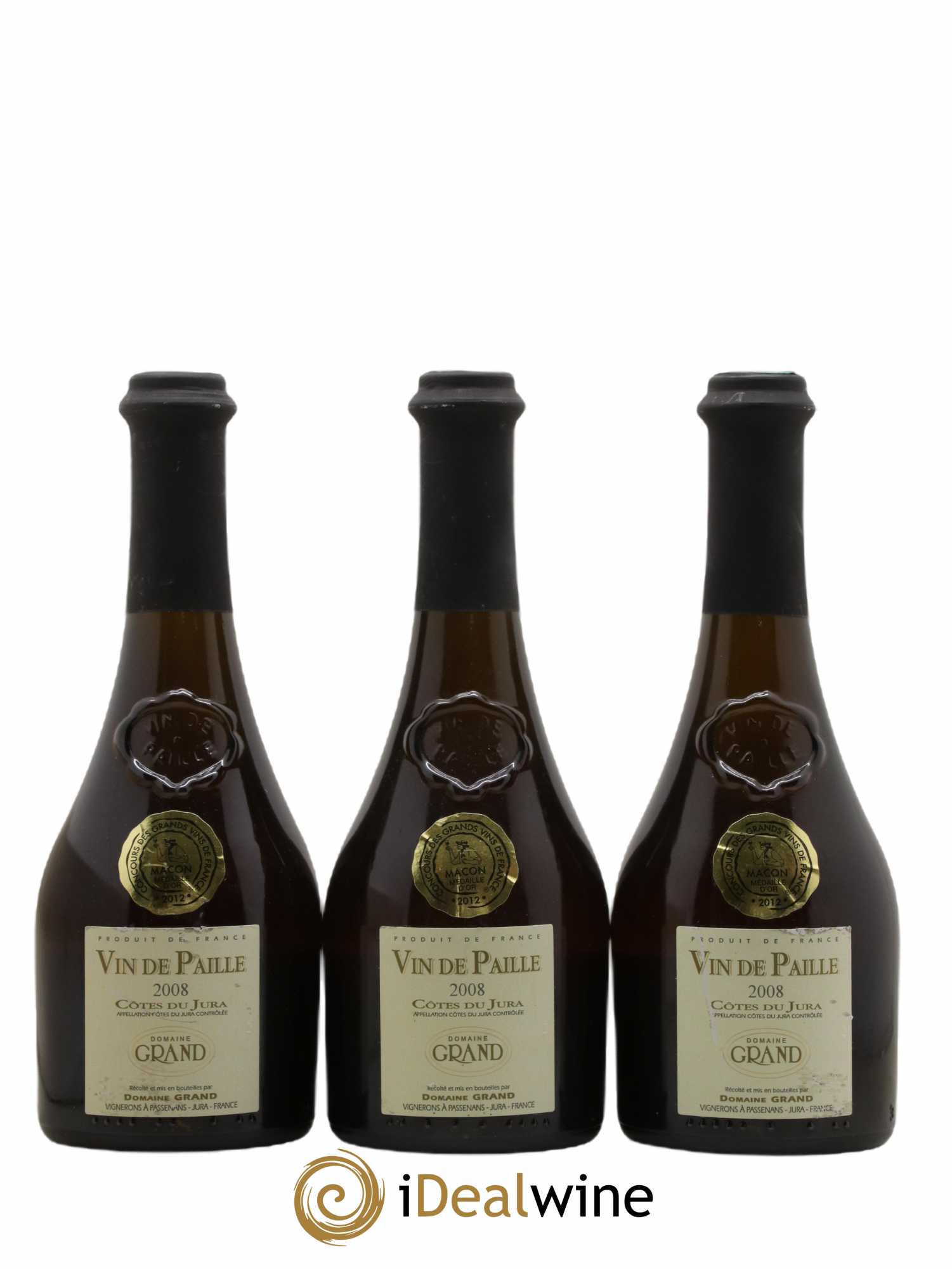Côtes du Jura Vin de Paille Domaine Grand 2008 - Posten von 3 Demi-Flaschen - 0