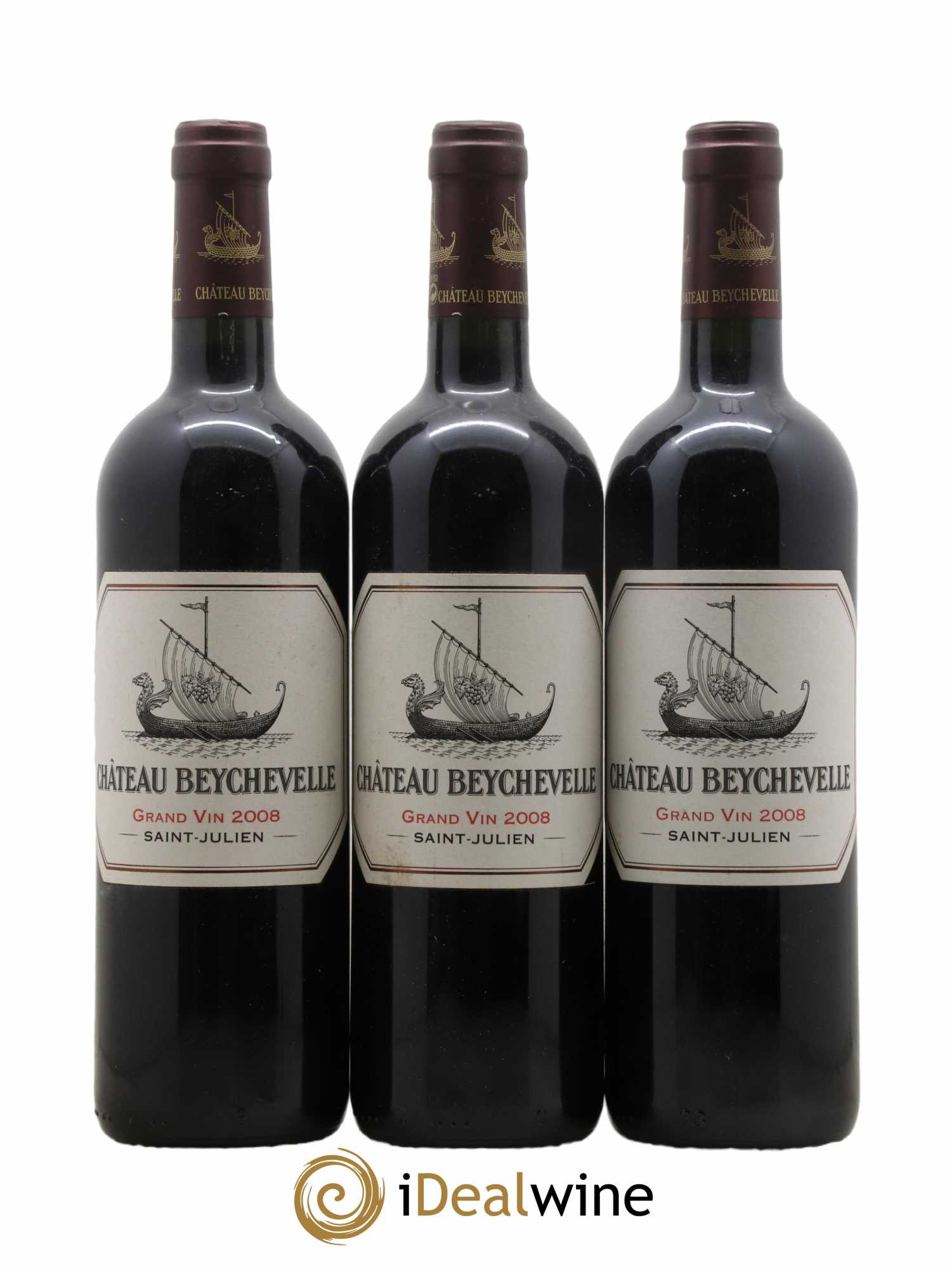 Château Beychevelle 4ème Grand Cru Classé 2008 - Lot de 3 bouteilles - 0
