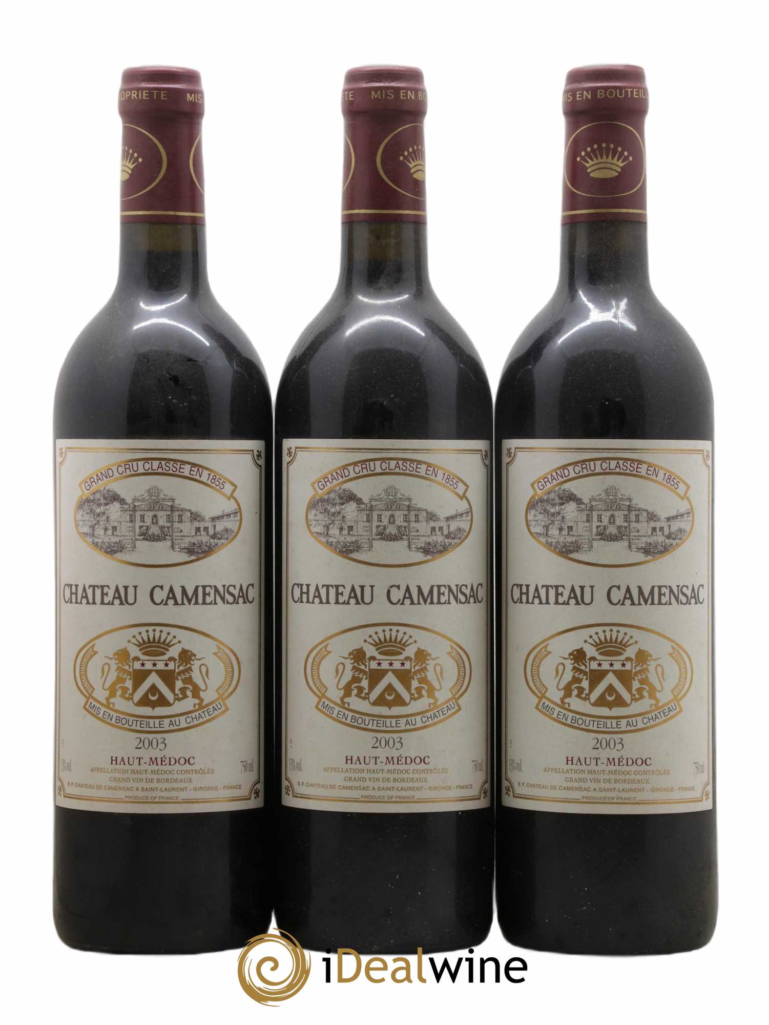 Château Camensac 5ème Grand Cru Classé 2003 - Lot of 3 bottles - 0
