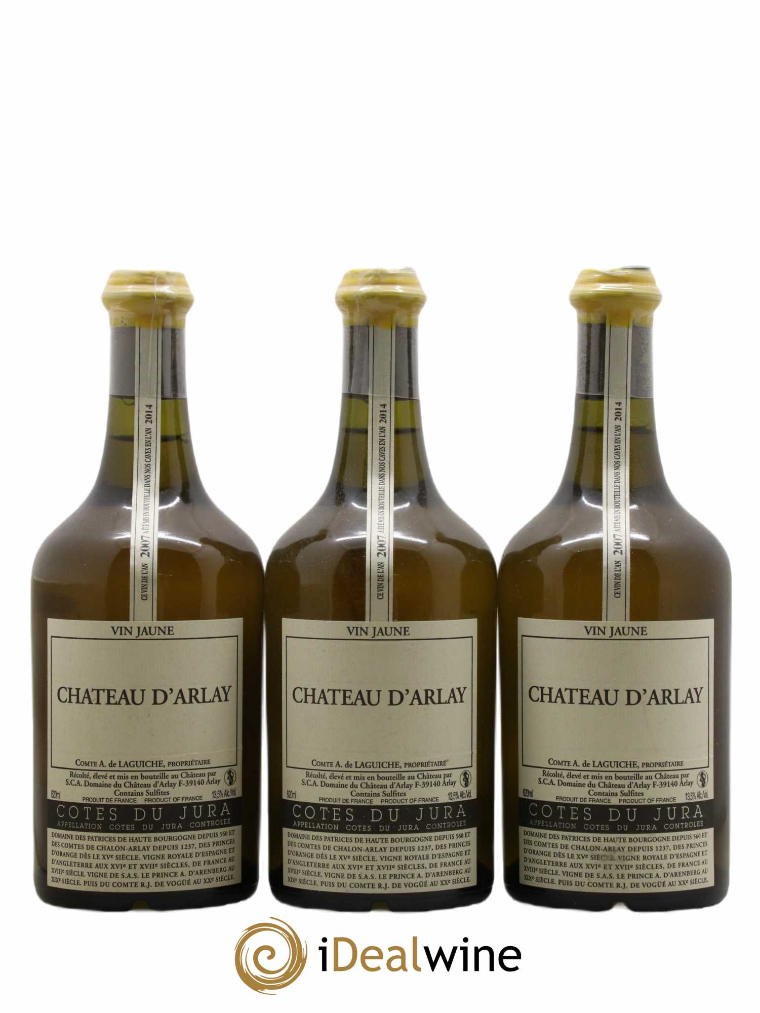 Côtes du Jura Vin jaune Château d'Arlay 2007 - Lot de 3 bouteilles - 0