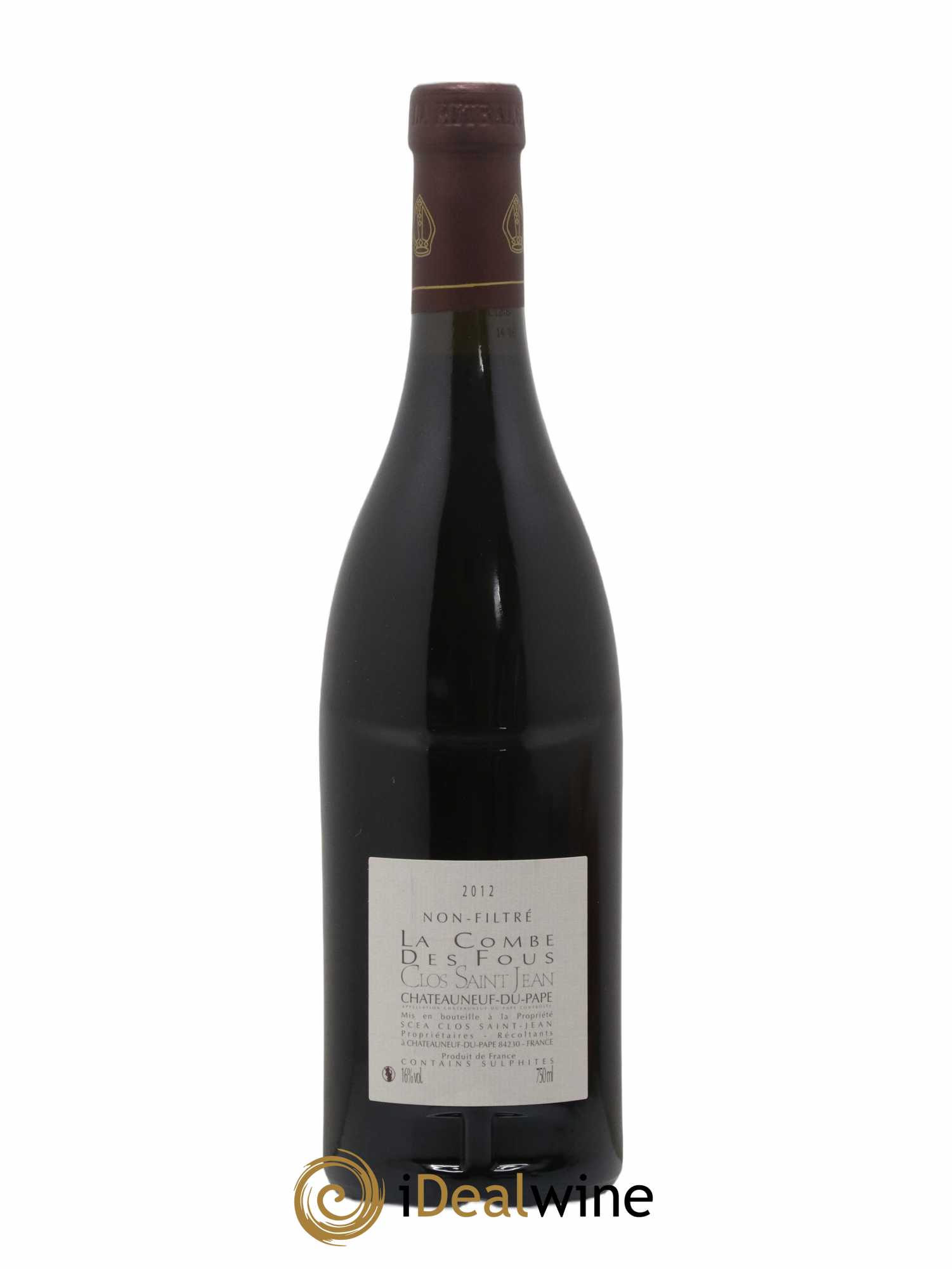 Châteauneuf-du-Pape Clos Saint-Jean La Combe des Fous Pascal et Vincent Maurel 2012 - Lot de 1 bouteille - 1