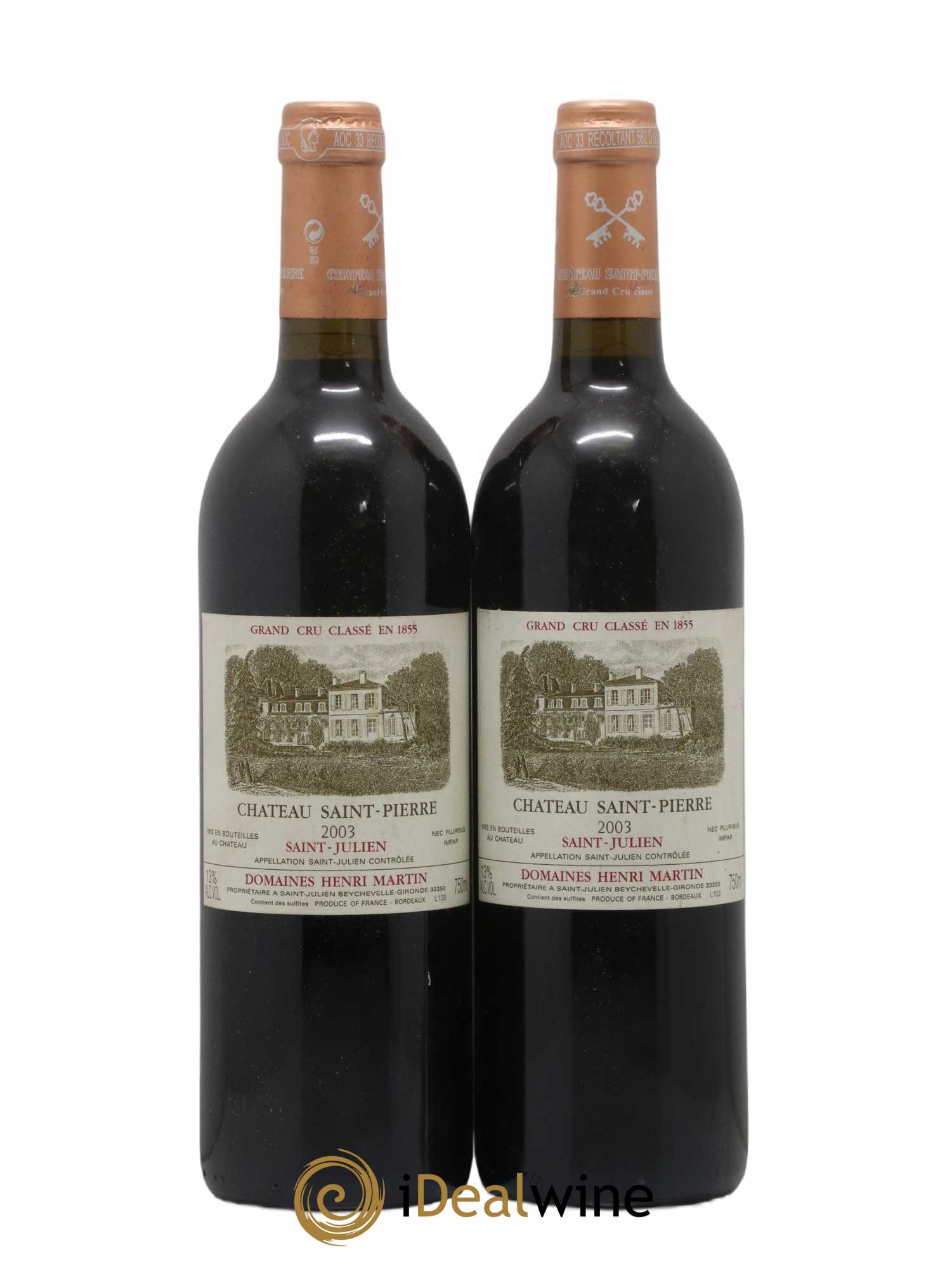 Château Saint-Pierre 4ème Grand Cru Classé 2003 - Lot de 2 bouteilles - 0