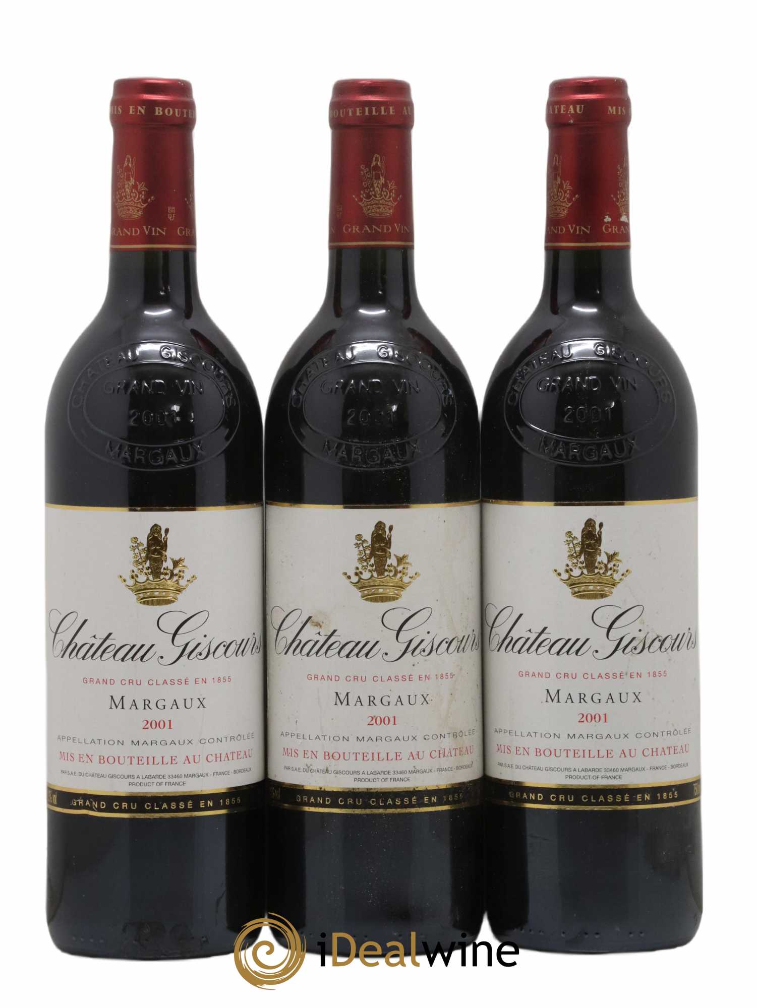 Château Giscours 3ème Grand Cru Classé 2001 - Lot de 3 bouteilles - 0