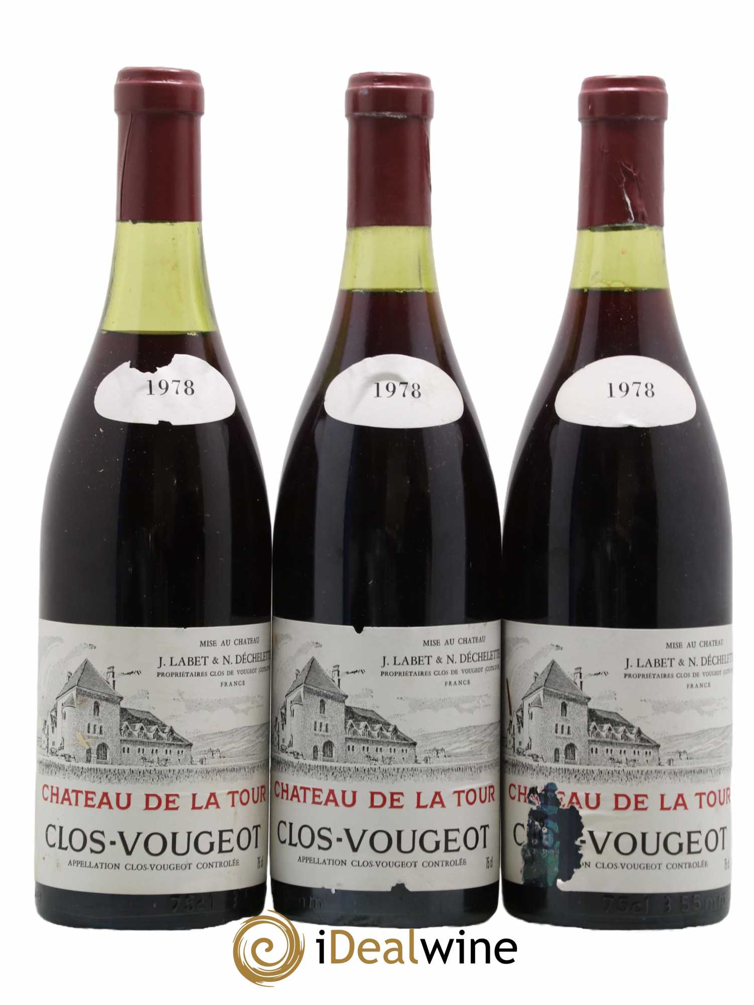 Clos de Vougeot Grand Cru Château de La Tour 1978 - Lot de 3 bouteilles - 0
