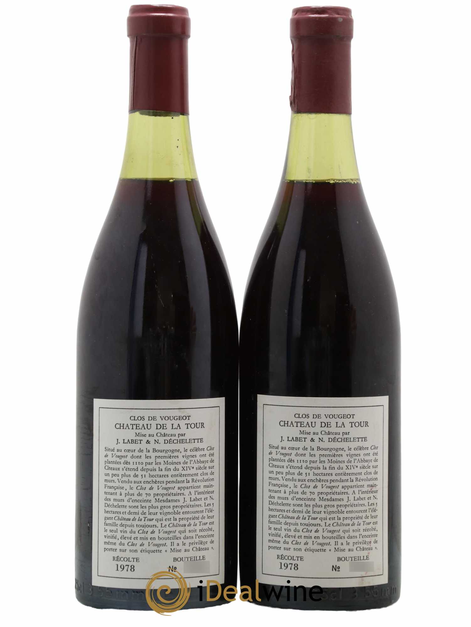Clos de Vougeot Grand Cru Château de La Tour 1978 - Lot of 2 bottles - 1