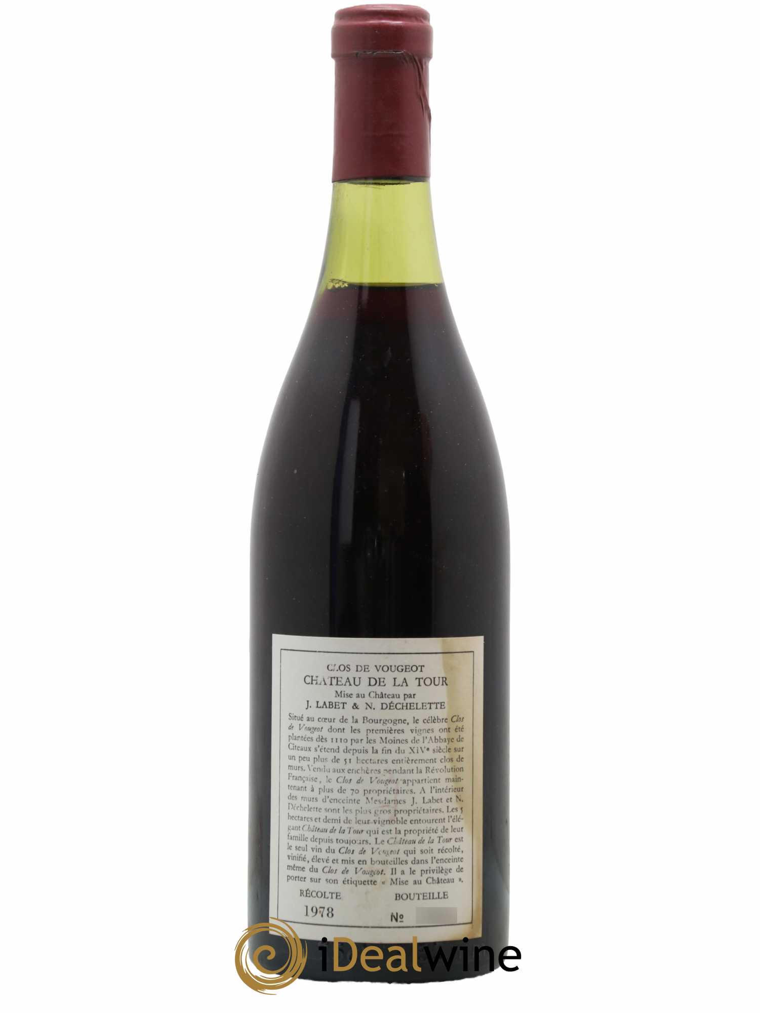 Clos de Vougeot Grand Cru Château de La Tour 1978 - Lot de 1 bouteille - 1