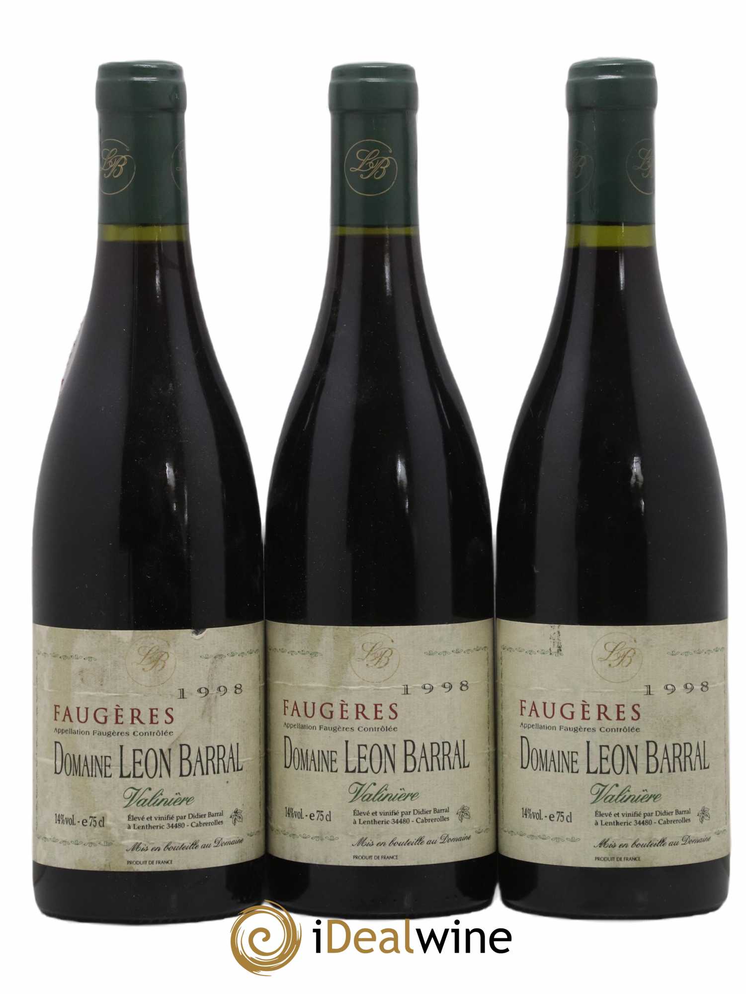 Faugères Valinière Domaine Léon Barral 1998 - Lot de 3 bouteilles - 0