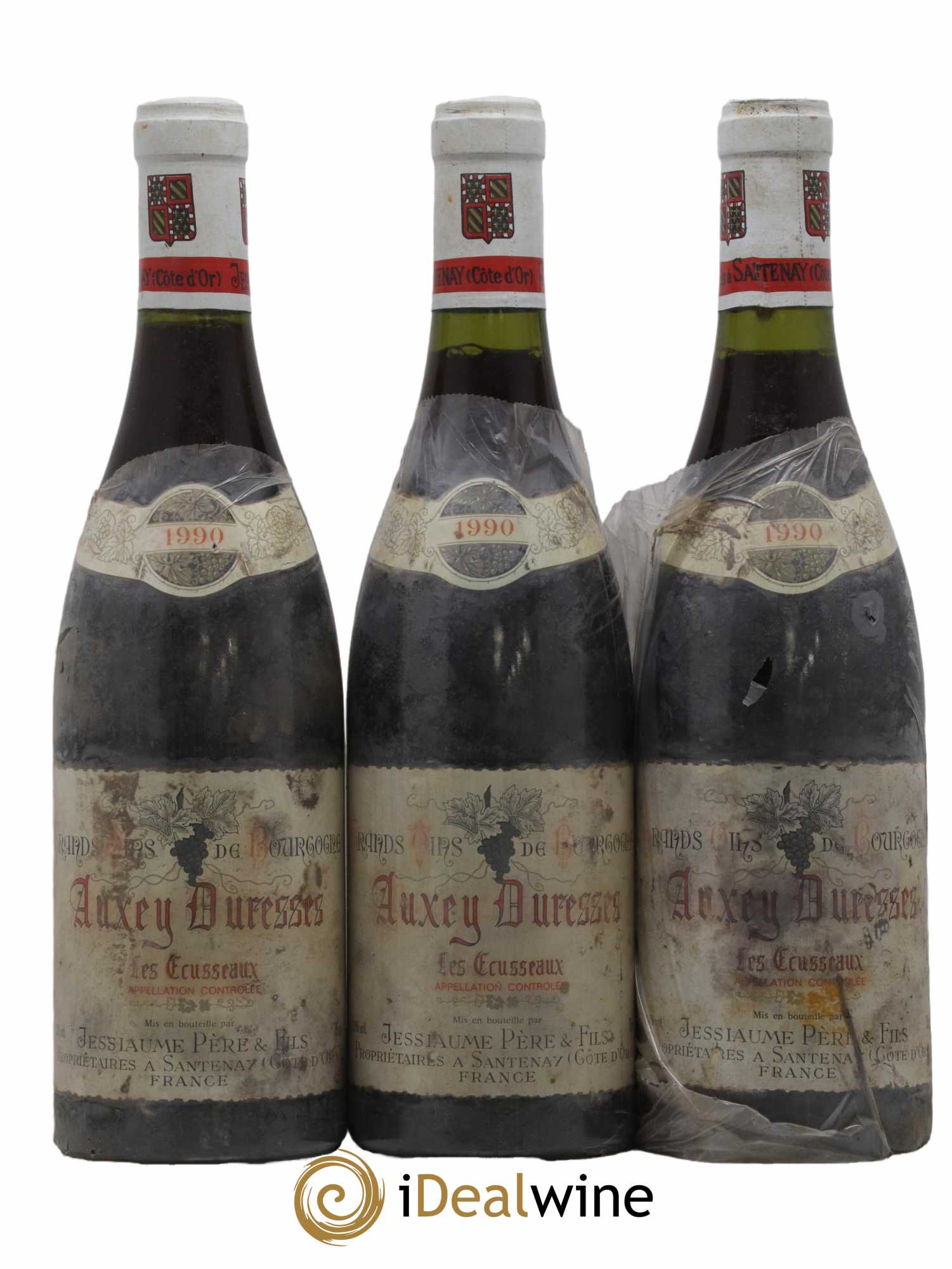 Auxey-Duresses Les Ecusseaux du domaine Jessiaume pere et fils 1990 - Posten von 3 Flaschen - 0