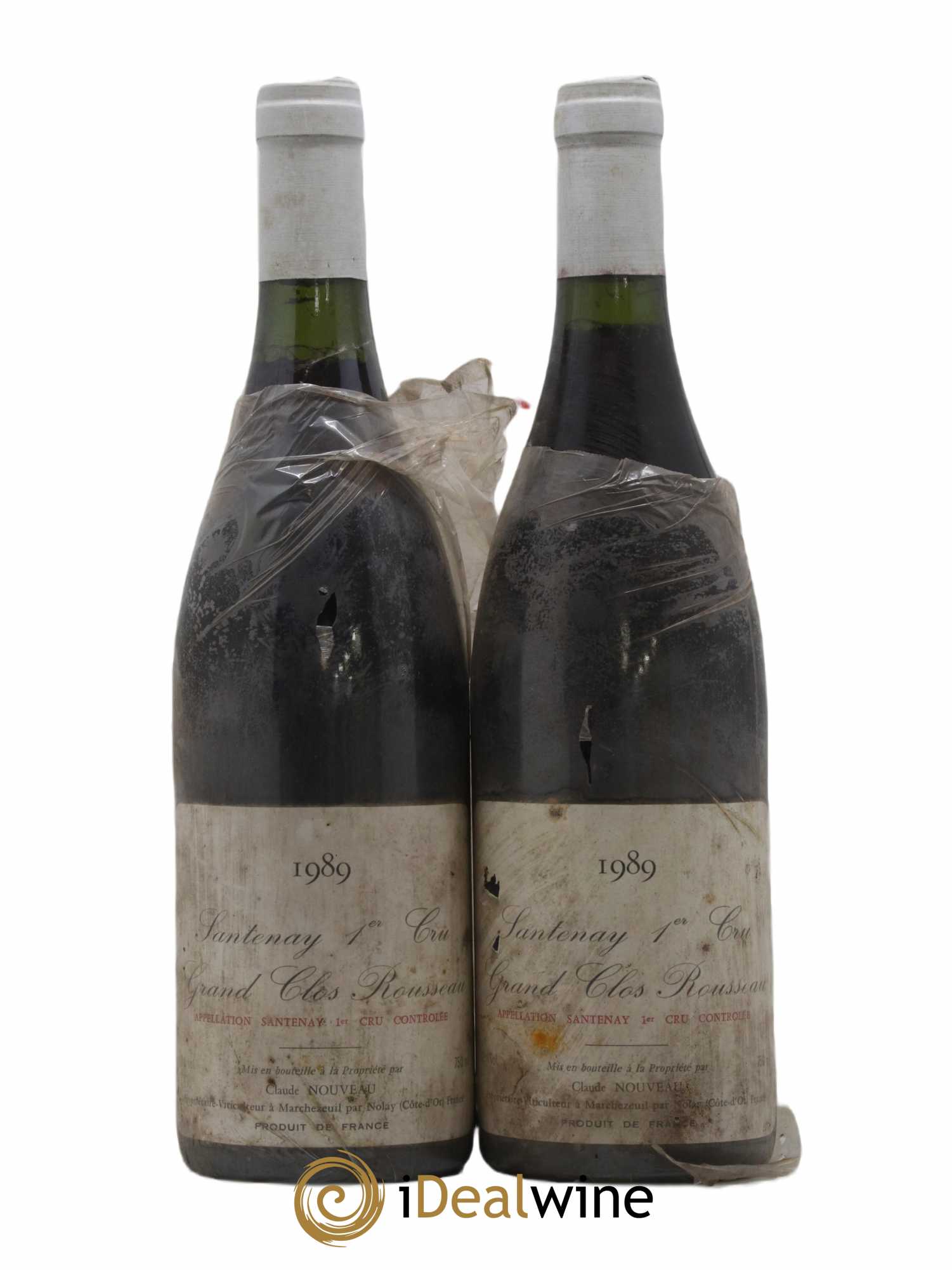 Santenay 1er Cru Grand Clos Rousseau domaine Claude Nouveau 1989 - Posten von 2 Flaschen - 0
