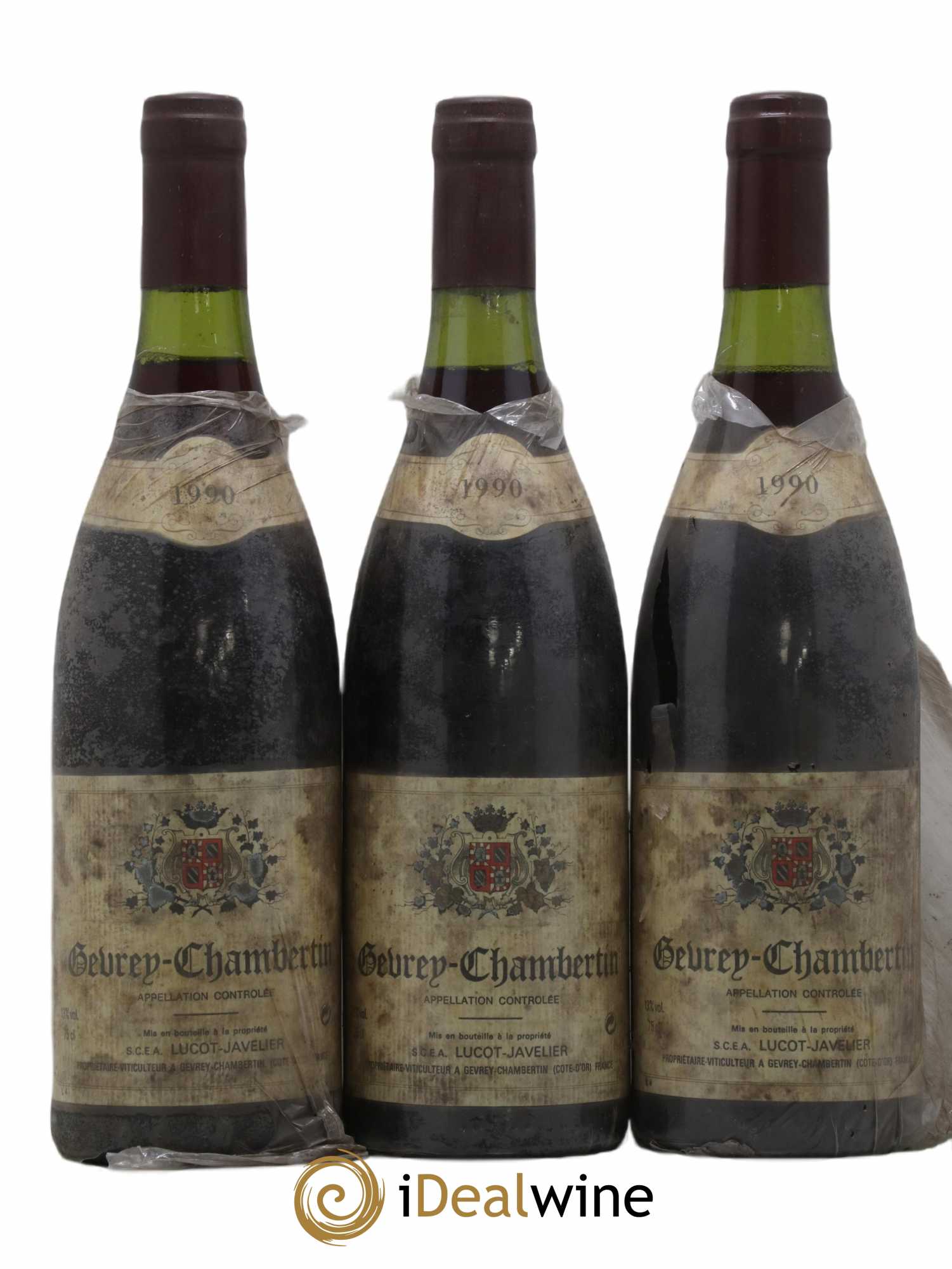 Gevrey-Chambertin Lucot Javelier 1990 - Lot de 3 bouteilles - 0