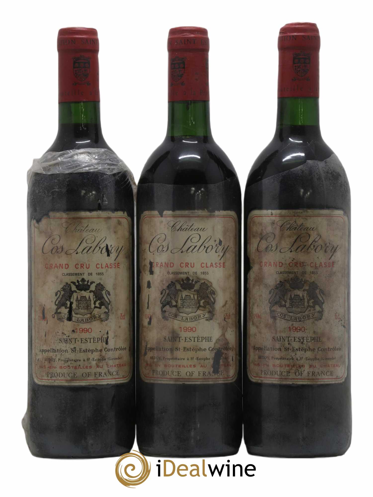 Château Cos Labory 5ème Grand Cru Classé 1990 - Lot de 3 bouteilles - 0