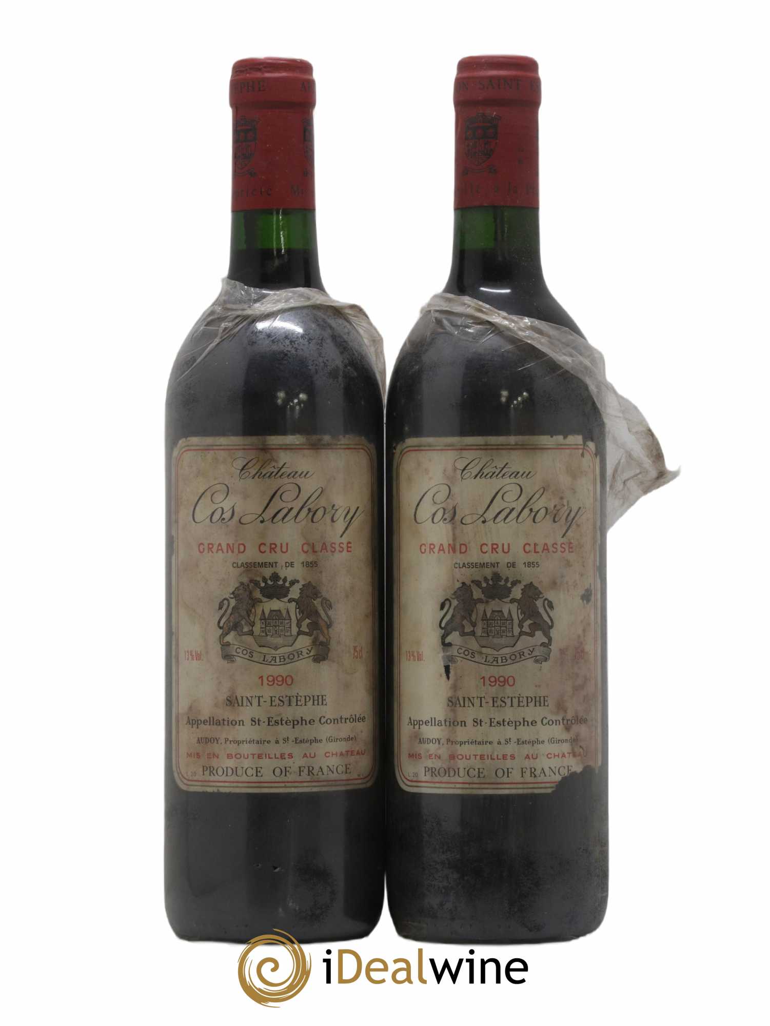 Château Cos Labory 5ème Grand Cru Classé 1990 - Lot de 2 bouteilles - 0