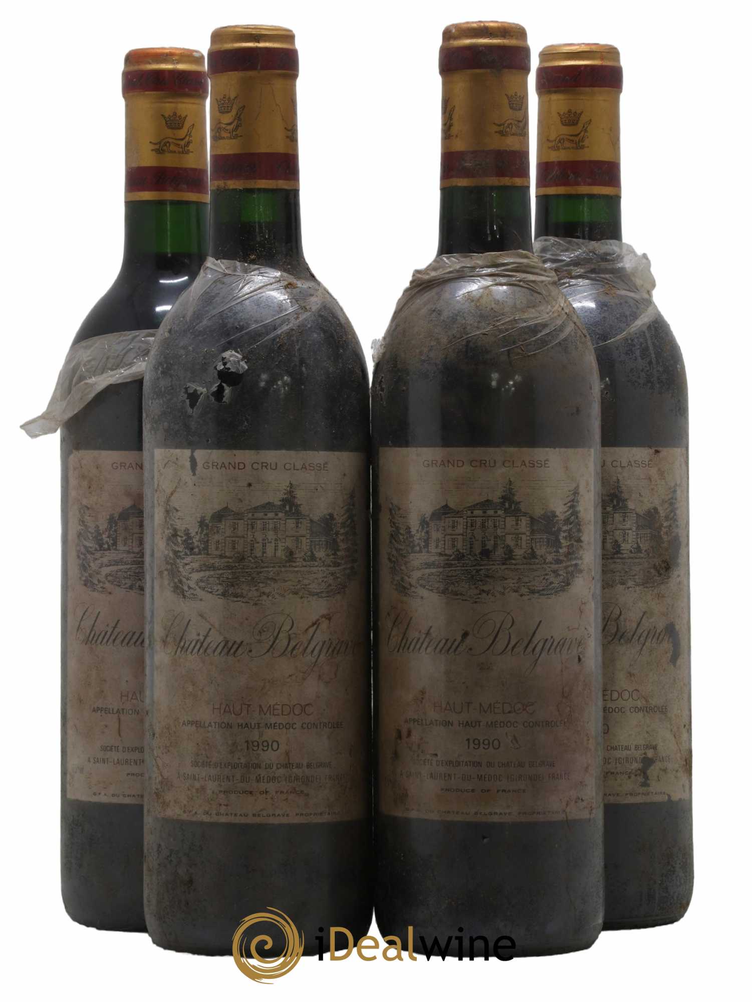 Château Belgrave 5ème Grand Cru Classé 1990 - Lot de 4 bouteilles - 0