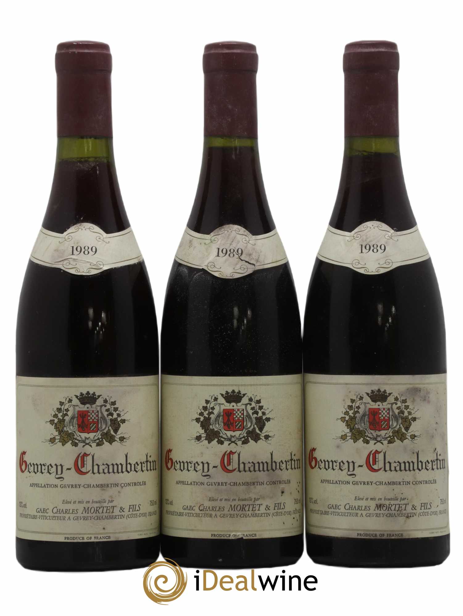 Gevrey-Chambertin Gaec Charles Mortet Et Fils 1989 - Posten von 3 Flaschen - 0