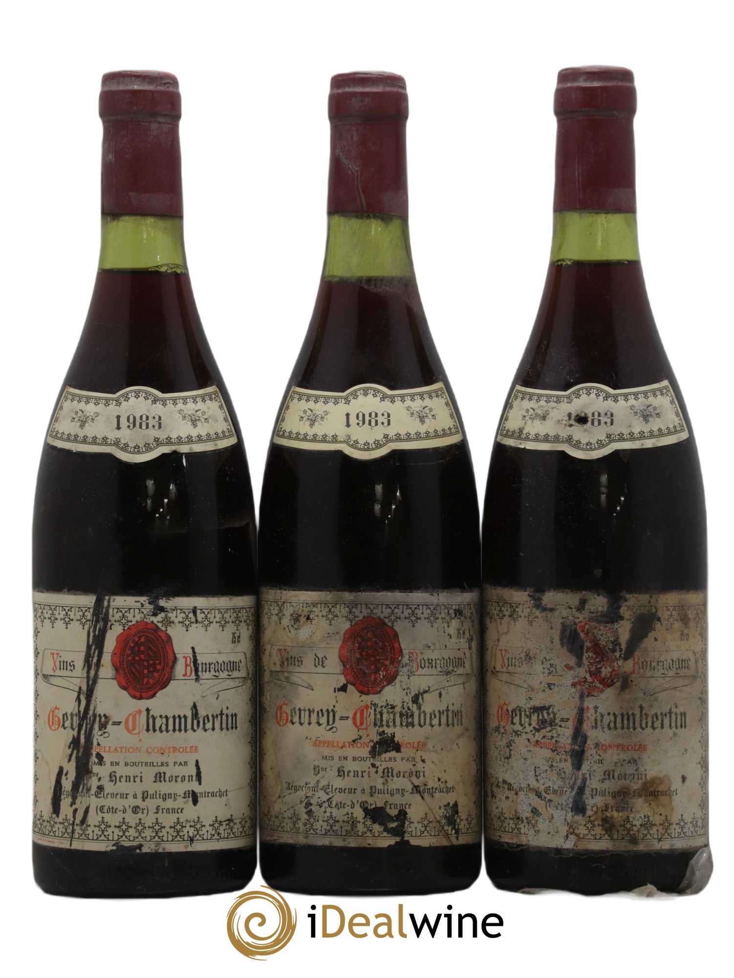 Gevrey-Chambertin Henri Moroni 1983 - Posten von 3 Flaschen - 0