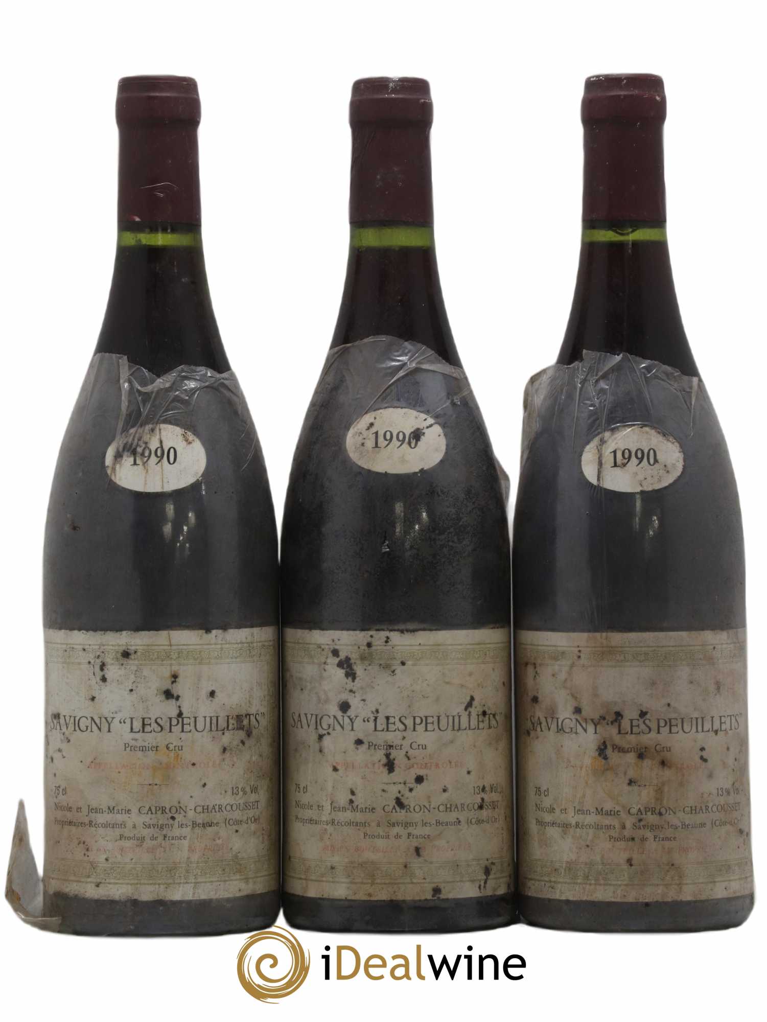 Savigny-lès-Beaune 1er Cru Les Peuillets Nicole et Jean Marie Capron Charcousset 1990 - Lotto di 3 bottiglie - 0