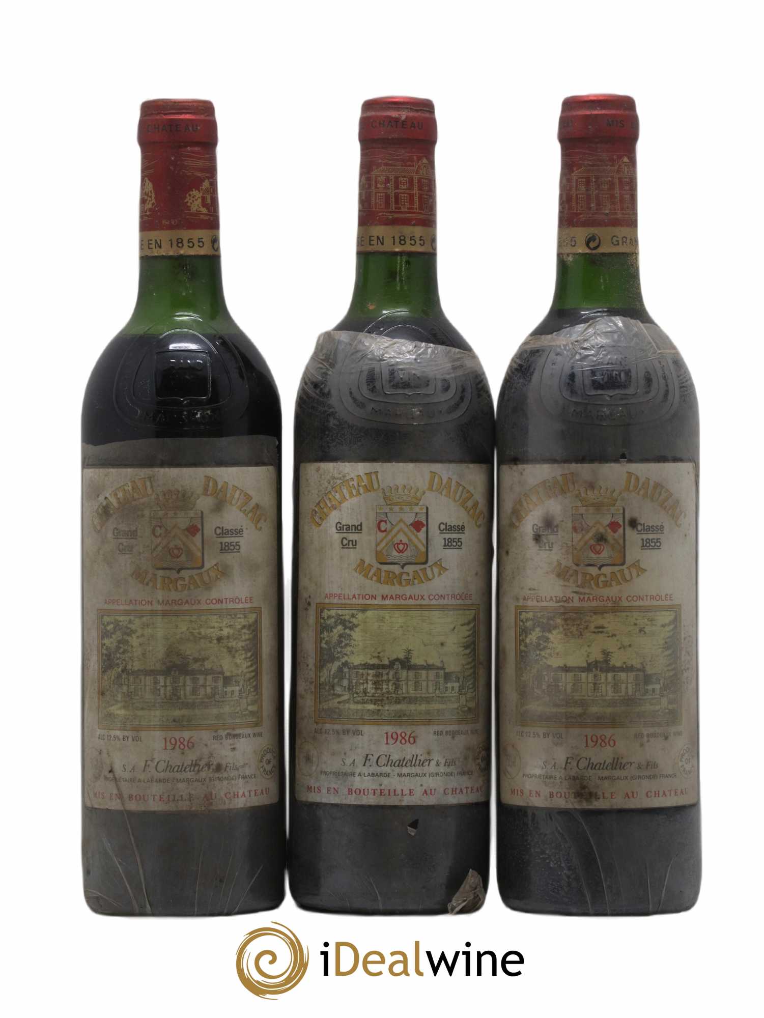 Château Dauzac 5ème Grand Cru Classé 1986 - Lot de 3 bouteilles - 0