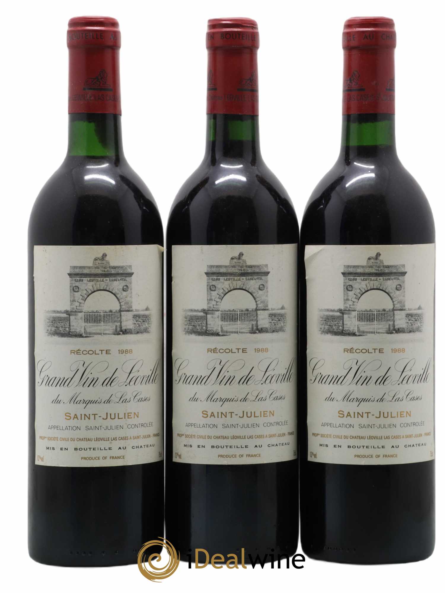 Château Léoville Las Cases 2ème Grand Cru Classé 1988 - Lotto di 3 bottiglie - 0