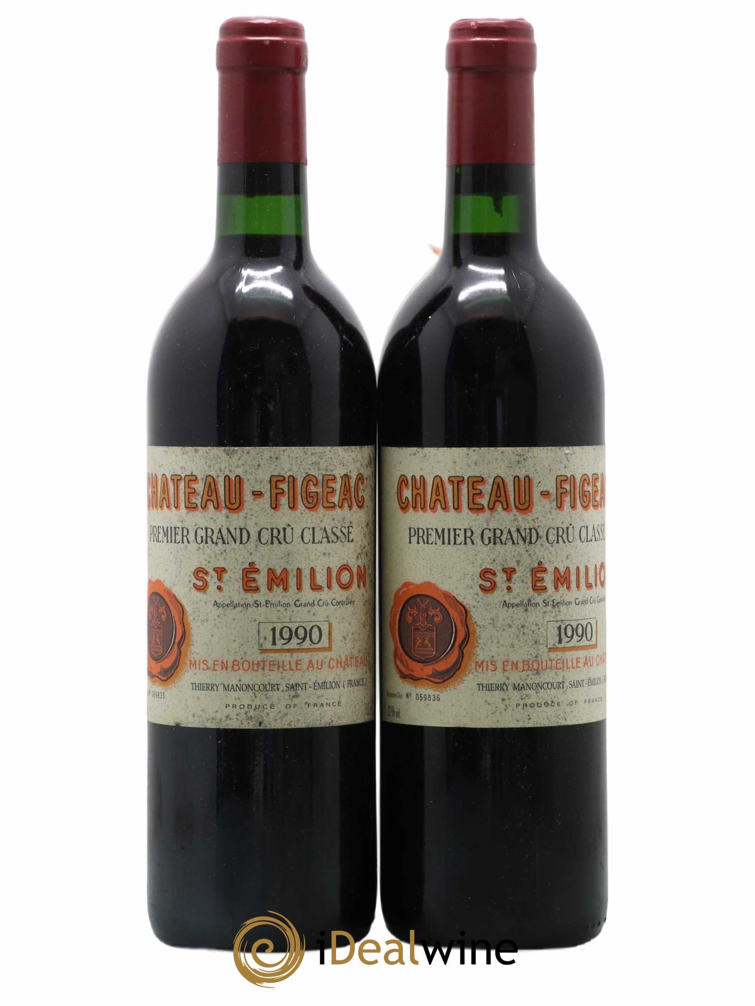 Château Figeac 1er Grand Cru Classé A 1990 - Lot de 2 bouteilles - 0