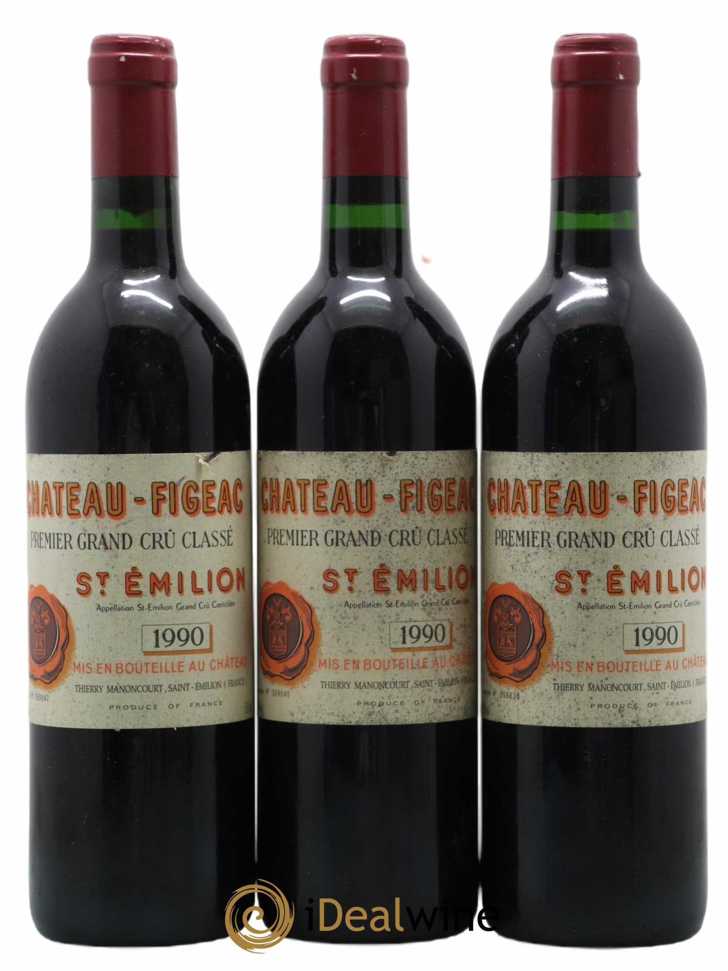 Château Figeac 1er Grand Cru Classé A 1990 - Lot de 3 bouteilles - 0