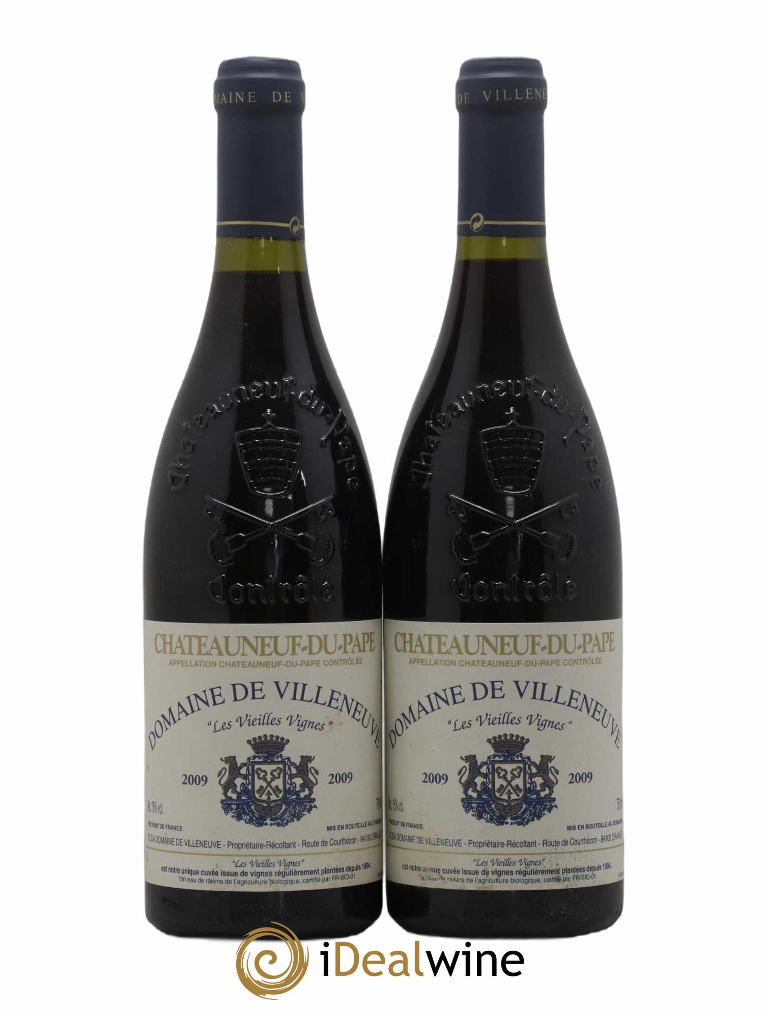Châteauneuf-du-Pape Vieilles Vignes Domaine de Villeneuve 2009 - Lot de 2 bouteilles - 0