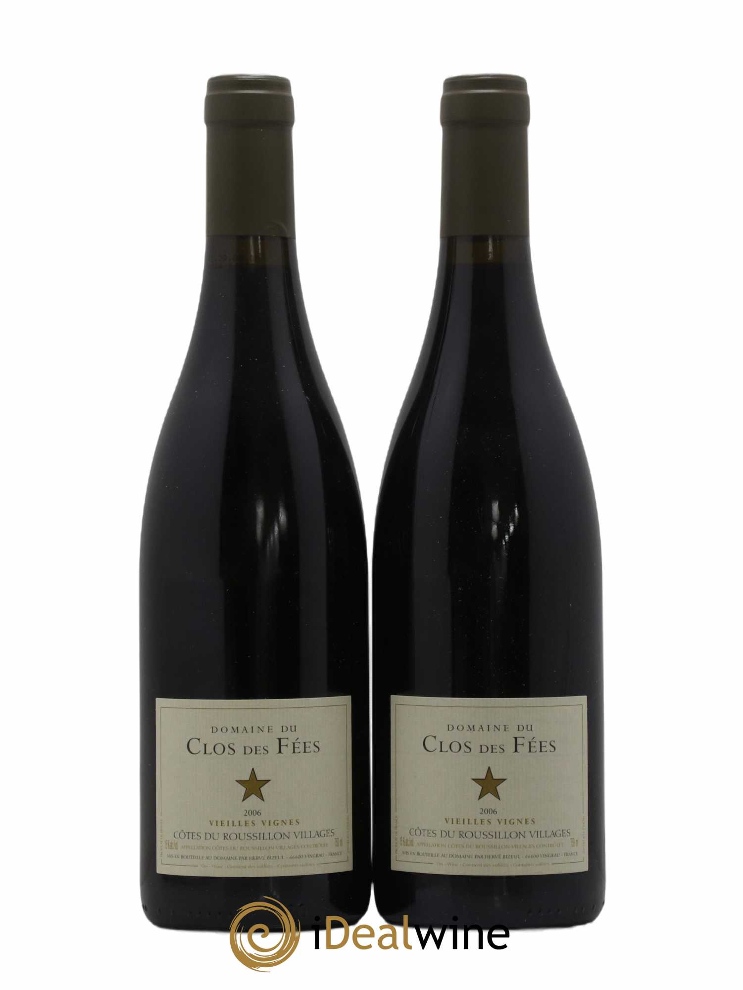 Côtes du Roussillon Villages Clos des Fées Vieilles vignes Hervé Bizeul 2006 - Lot de 2 bouteilles - 0