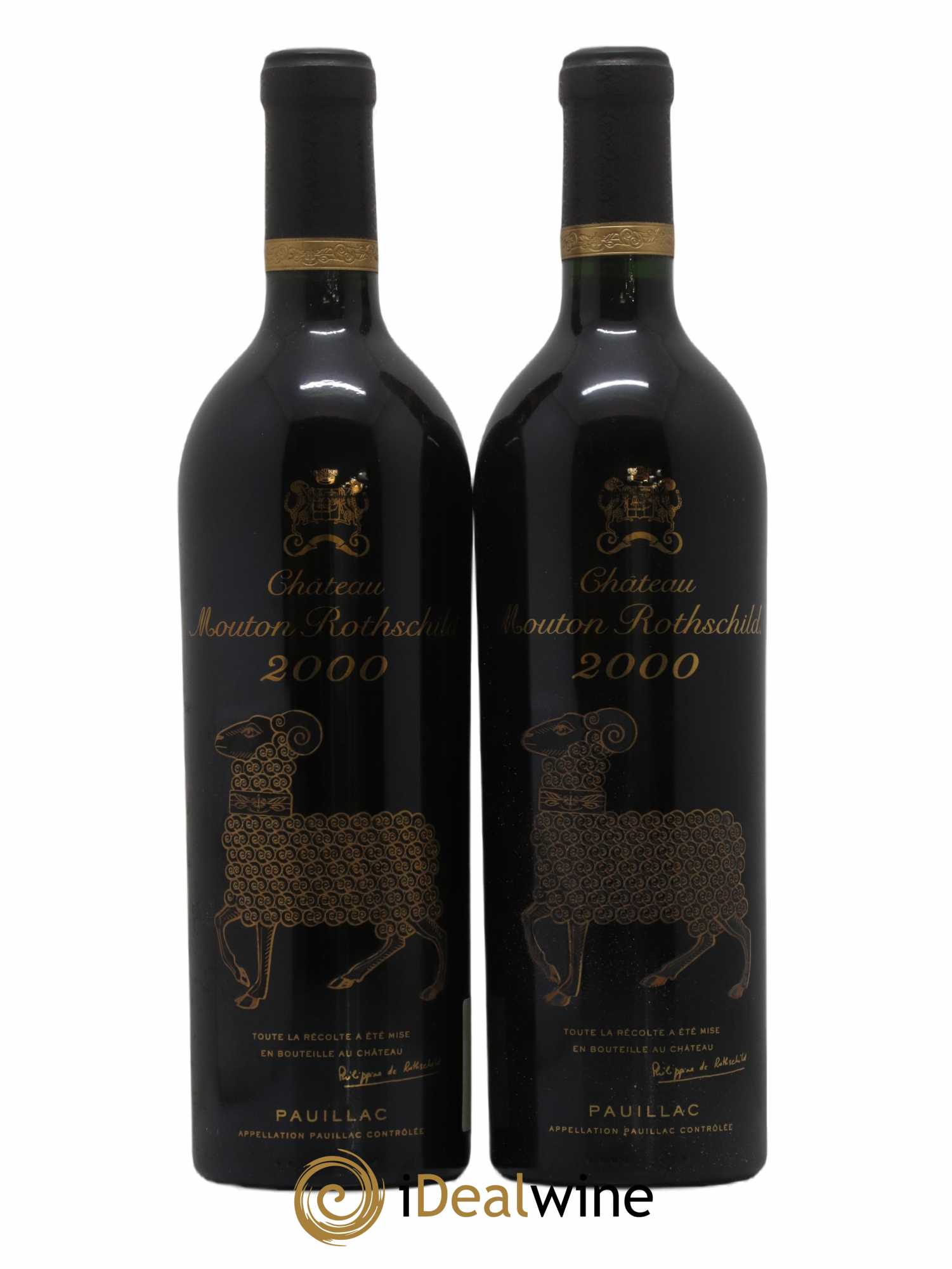 Château Mouton Rothschild 1er Grand Cru Classé 2000 - Lot de 2 bouteilles - 0