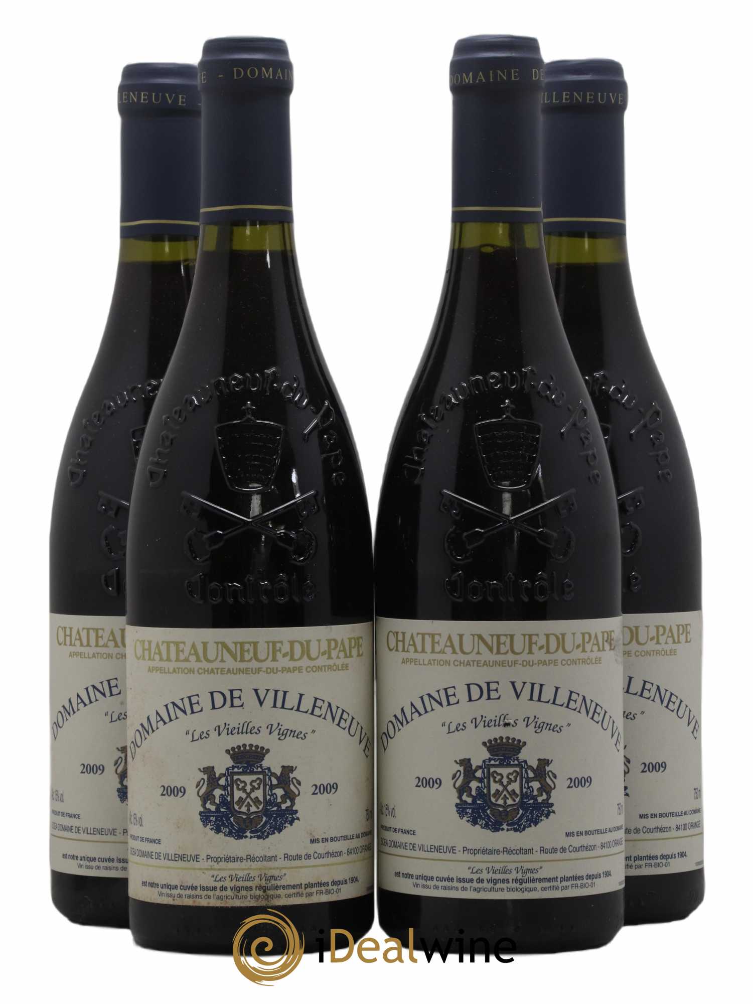 Châteauneuf-du-Pape Vieilles Vignes Domaine de Villeneuve 2009 - Lot de 4 bouteilles - 0
