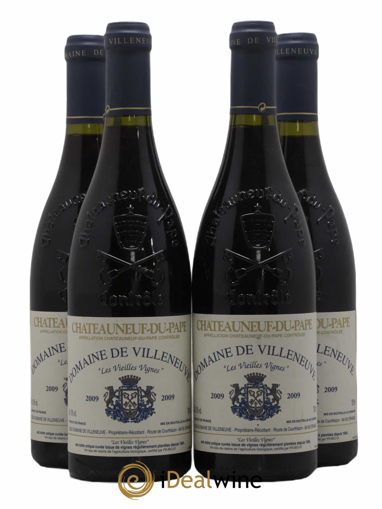 Châteauneuf-du-Pape Vieilles Vignes Domaine de Villeneuve 2009 - Lot de 4 bouteilles - 0