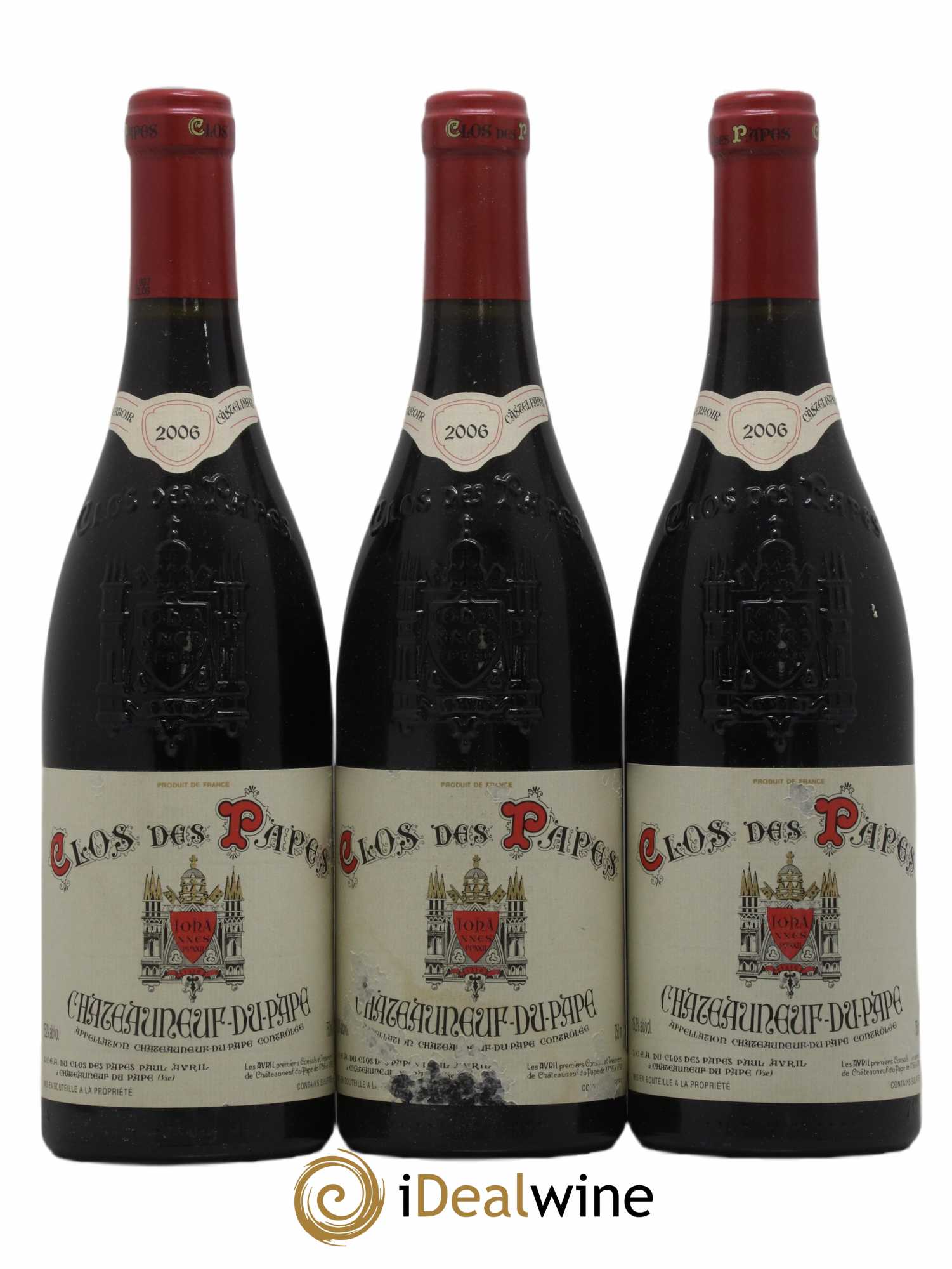 Châteauneuf-du-Pape Clos des Papes - Paul Avril 2006 - Lot de 3 bouteilles - 0