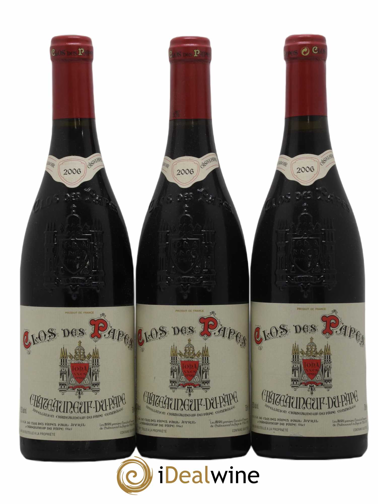Châteauneuf-du-Pape Clos des Papes - Paul Avril 2006 - Lot de 3 bouteilles - 0