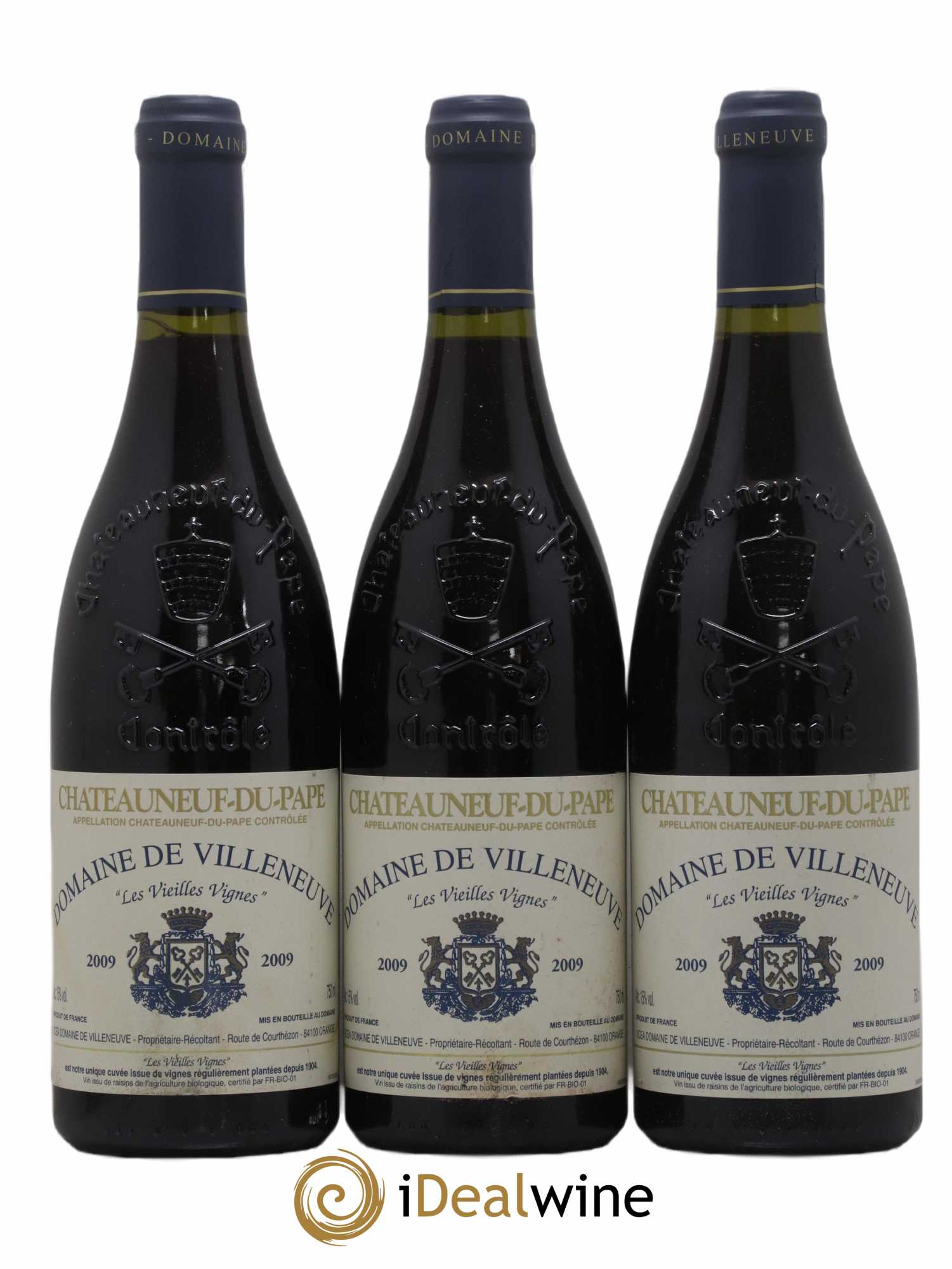 Châteauneuf-du-Pape Vieilles Vignes Domaine de Villeneuve 2009 - Lot de 3 bouteilles - 0