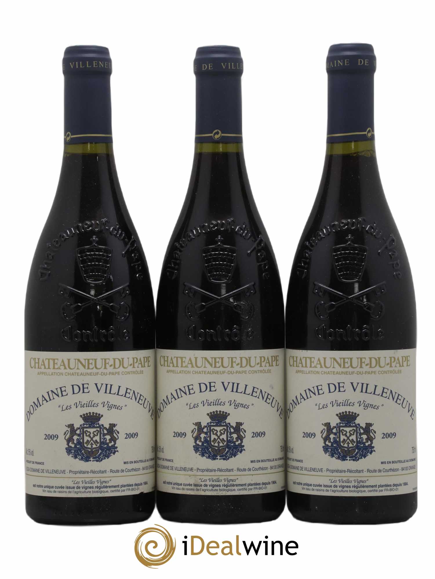 Châteauneuf-du-Pape Vieilles Vignes Domaine de Villeneuve 2009 - Lot de 3 bouteilles - 0