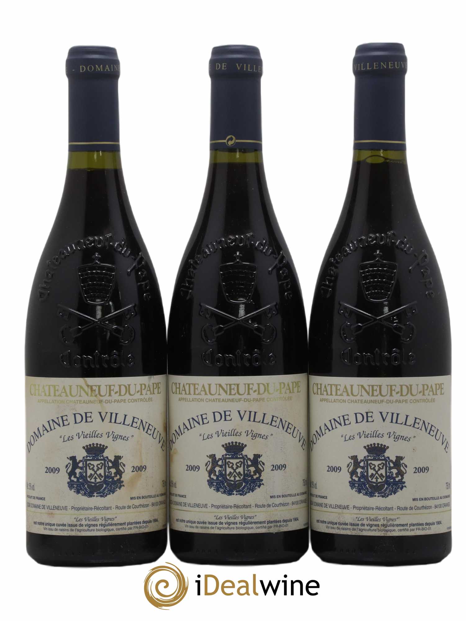 Châteauneuf-du-Pape Vieilles Vignes Domaine de Villeneuve 2009 - Lot de 3 bouteilles - 0