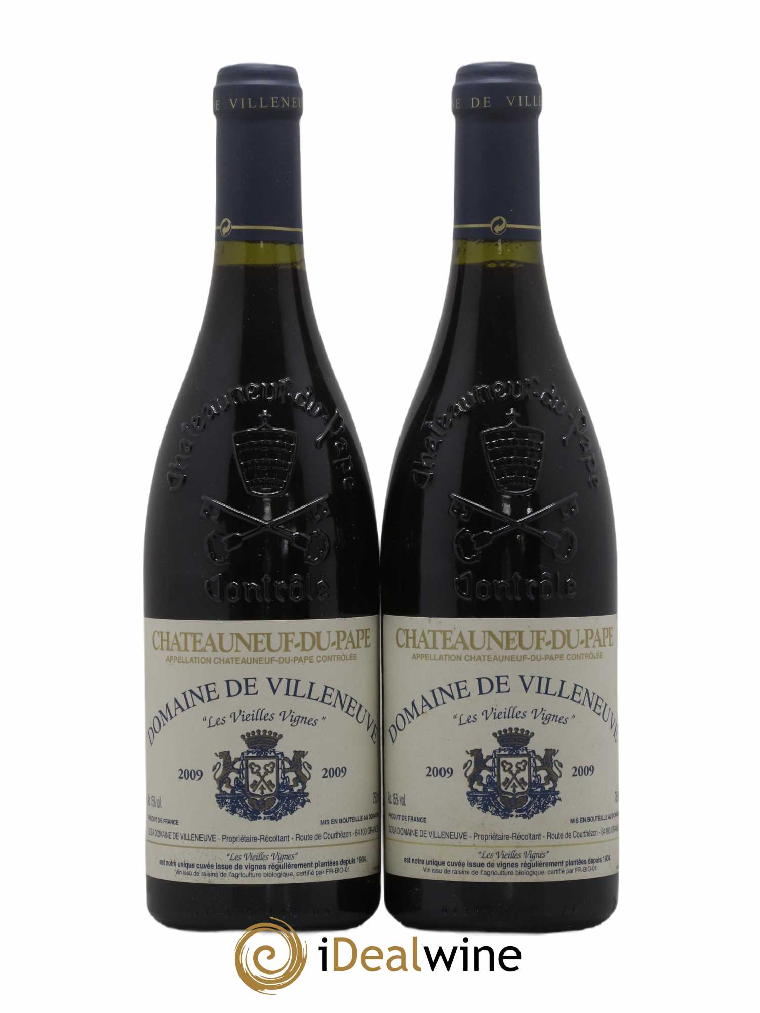 Châteauneuf-du-Pape Vieilles Vignes Domaine de Villeneuve 2009 - Lot de 2 bouteilles - 0