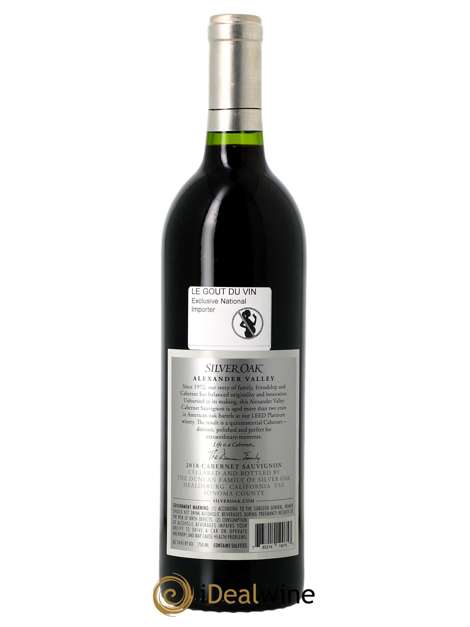 Alexander Valley Silver Oak Cabernet Sauvignon Silver Oak 2018 - Posten von 1 Flasche - 1