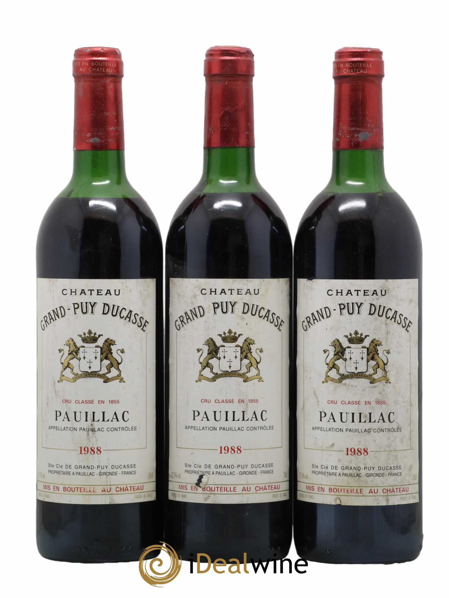 Château Grand Puy Ducasse 5ème Grand Cru Classé 1988 - Lot de 3 bouteilles - 0
