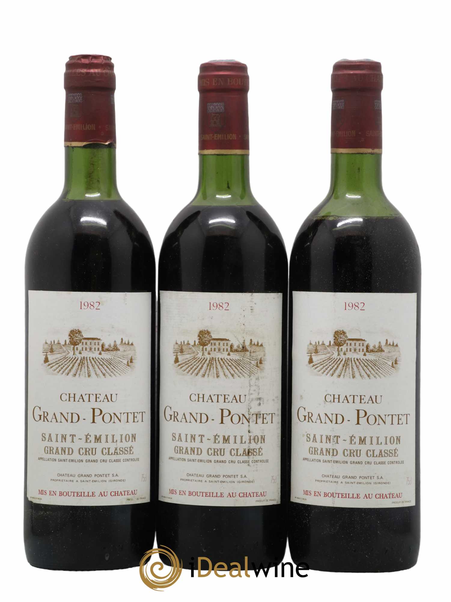 Château Grand Pontet Grand Cru Classé 1982 - Lot de 3 bouteilles - 0