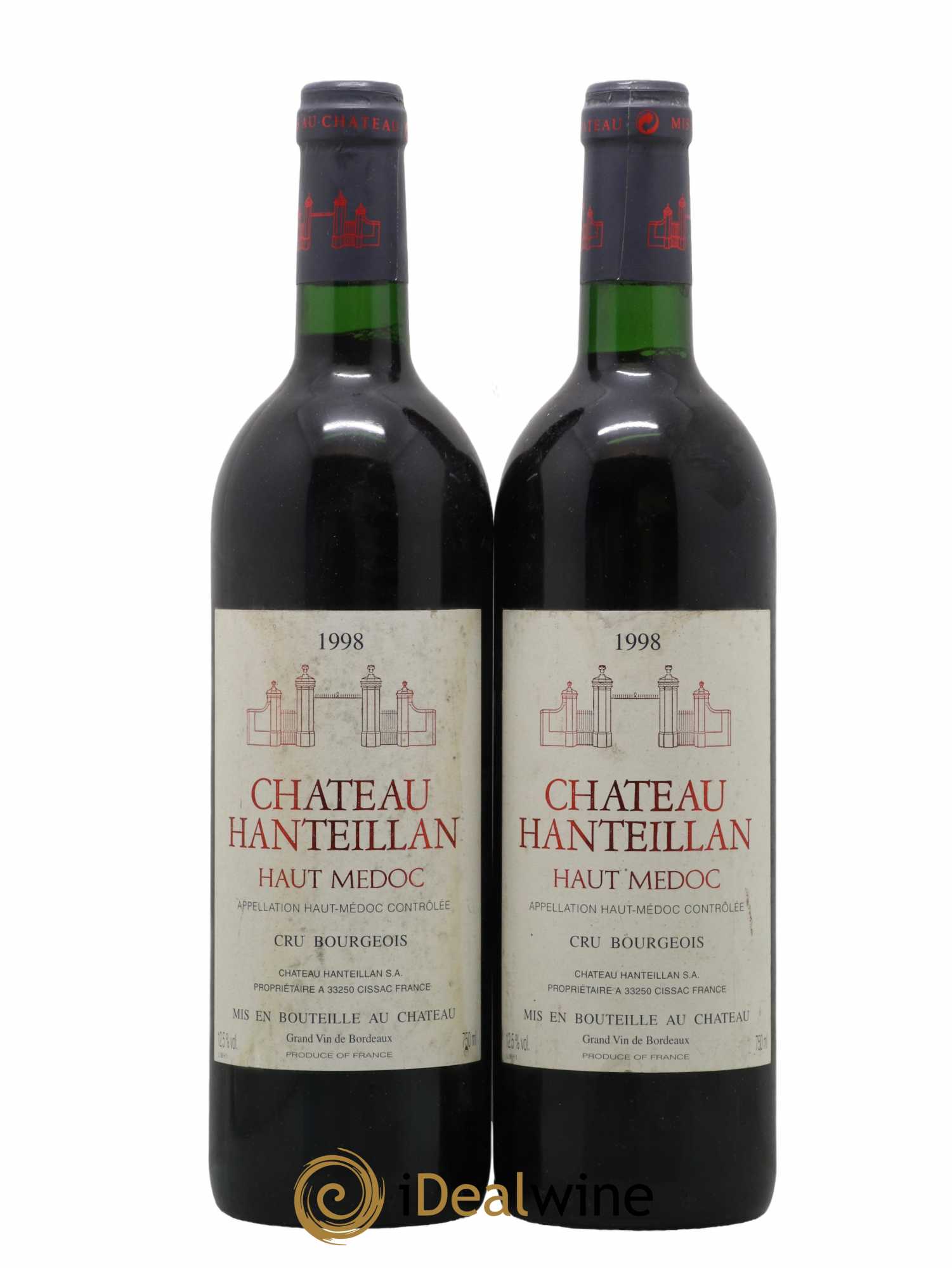 Château Hanteillan Cru Bourgeois 1998 - Lot de 2 bouteilles - 0